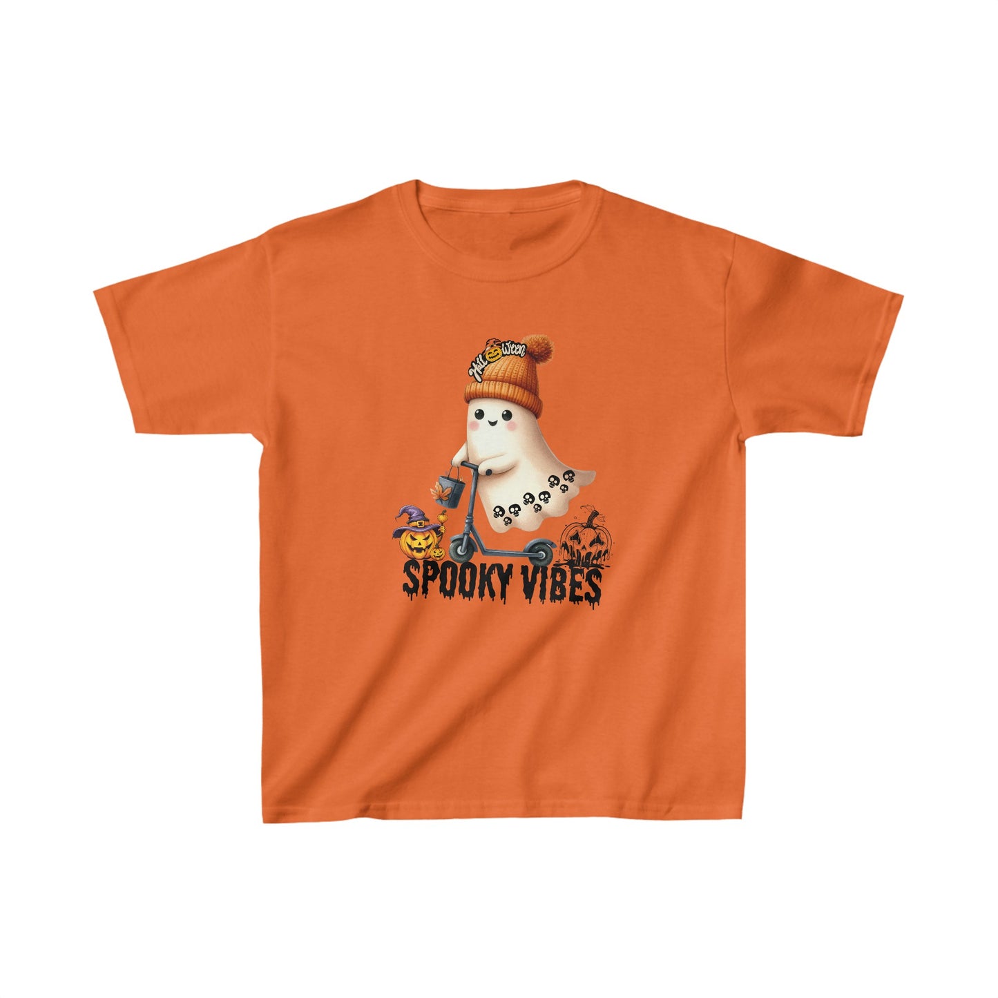 Spooky Halloween Kids Shirt, Spooky Halloween Kids Heavy Cotton™ Tee, Spooky Season Kids Shirt, Spooky Vibes Shirt, Trick Or Treat Cotton T-Shirt.