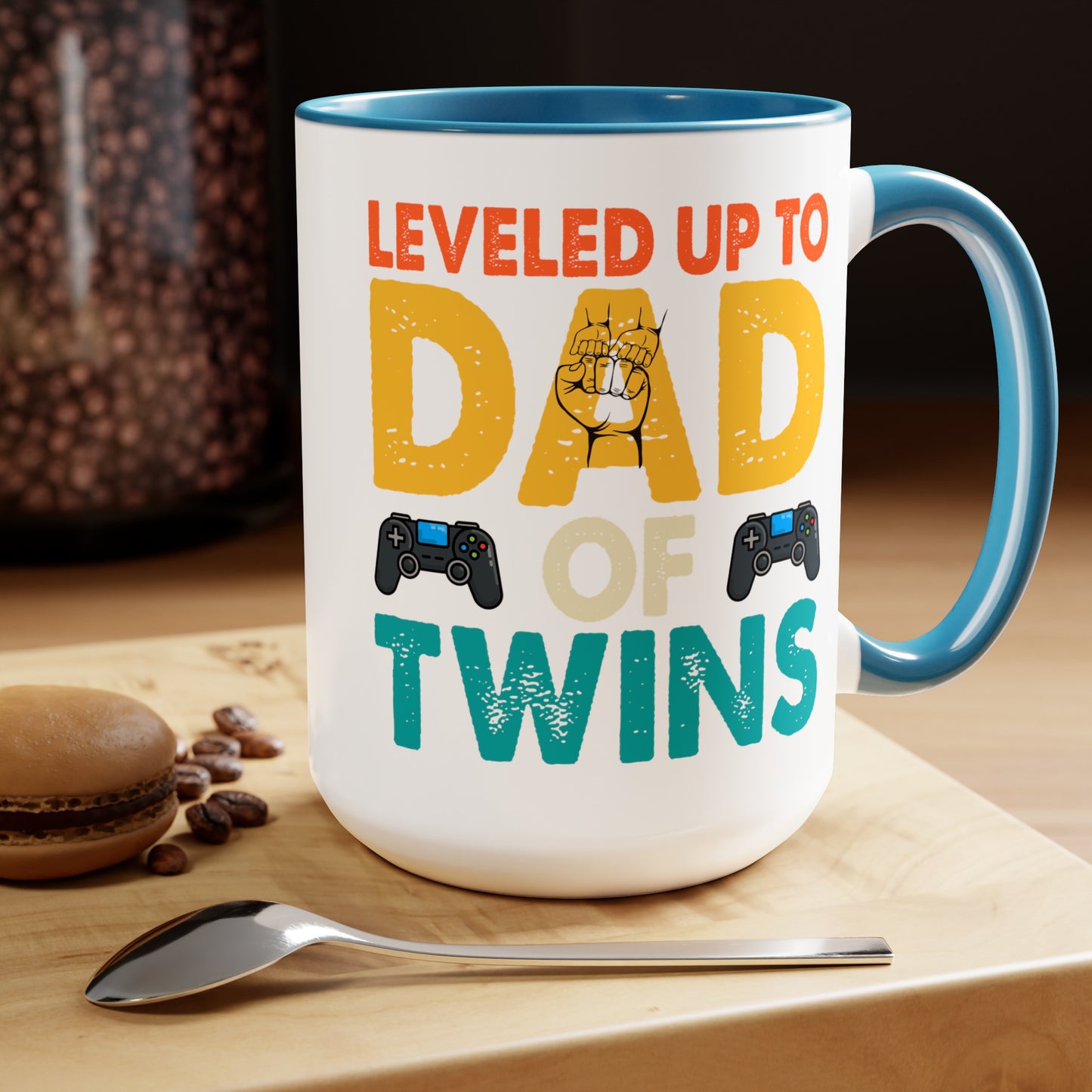 Happy father's dayTwo-Tone Coffee Mug.15oz, Gift for Dad, Daddy's Coffee Mug