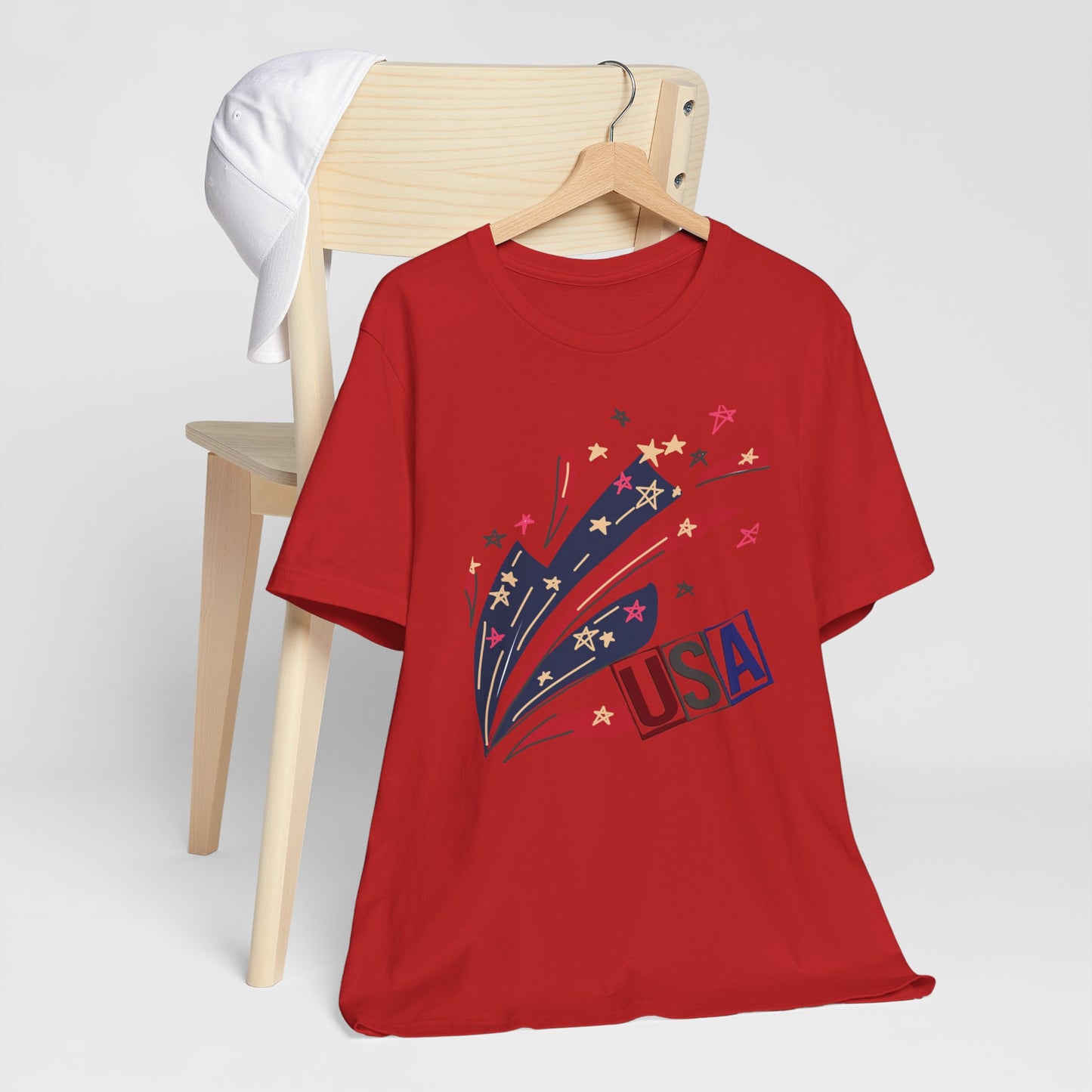 4th of July T-shirt, Red White Blue T-Shirt, Fourth of July unisex jersey short sleeve.