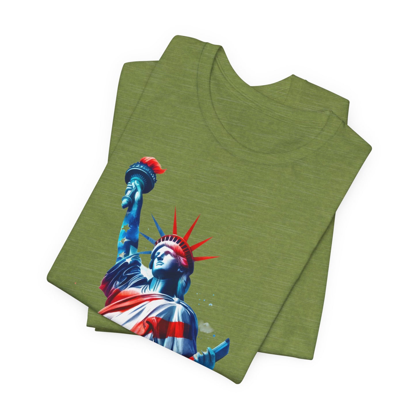 4th of July T-shirt, Sweet Land Of Liberty T-Shirt, Fourth of July unisex jersey short sleeve, America, Flag, Peace Love America. Proud To Be An American, Red White Blue.