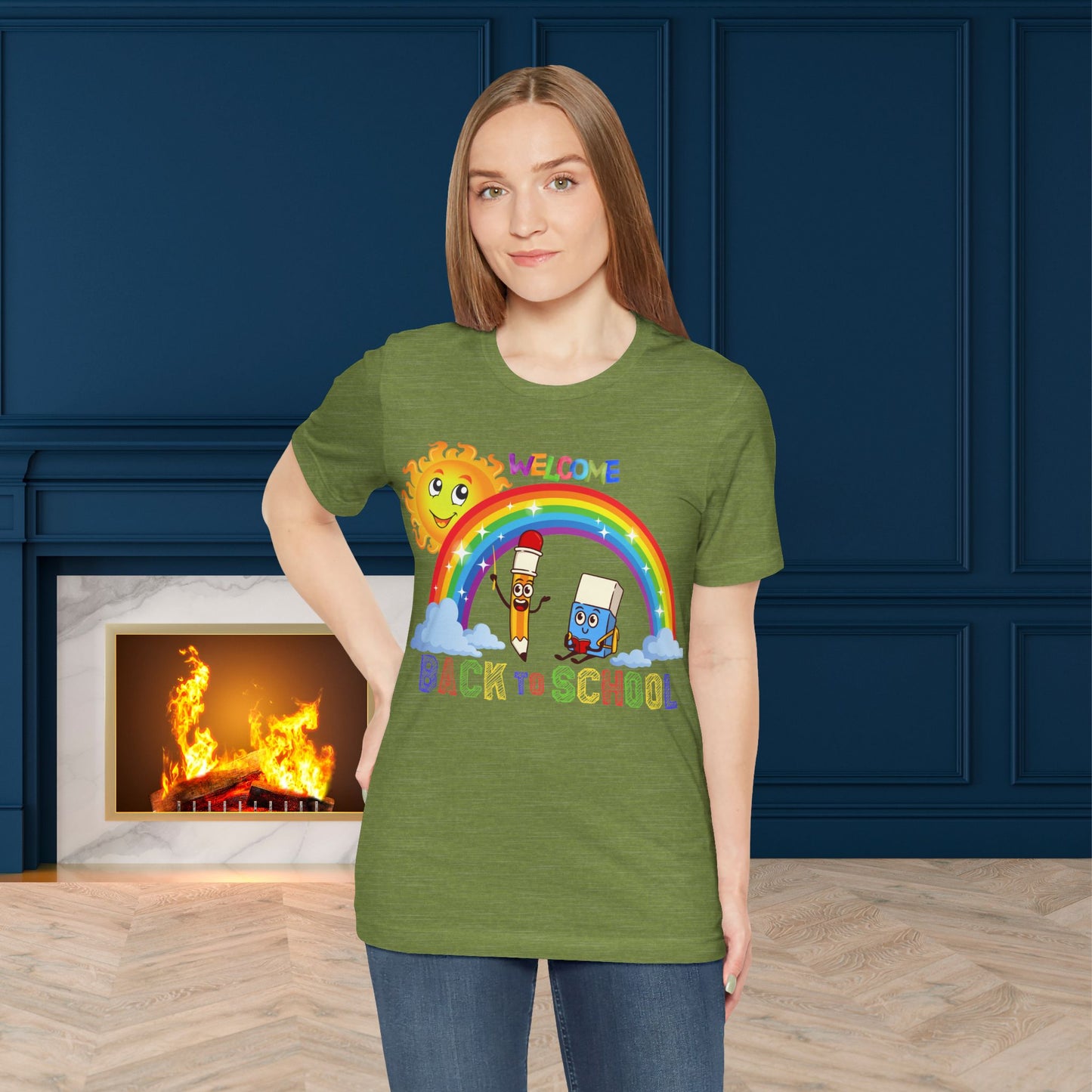 Welcome Back To School T-Shirt, Hello Teacher T-Shirt, Back To School T-Shirt, Teach Love Inspire Teacher Shirt, Teacher Back To school unisex jersey short sleeve.First Day Vibes T-Shirt.