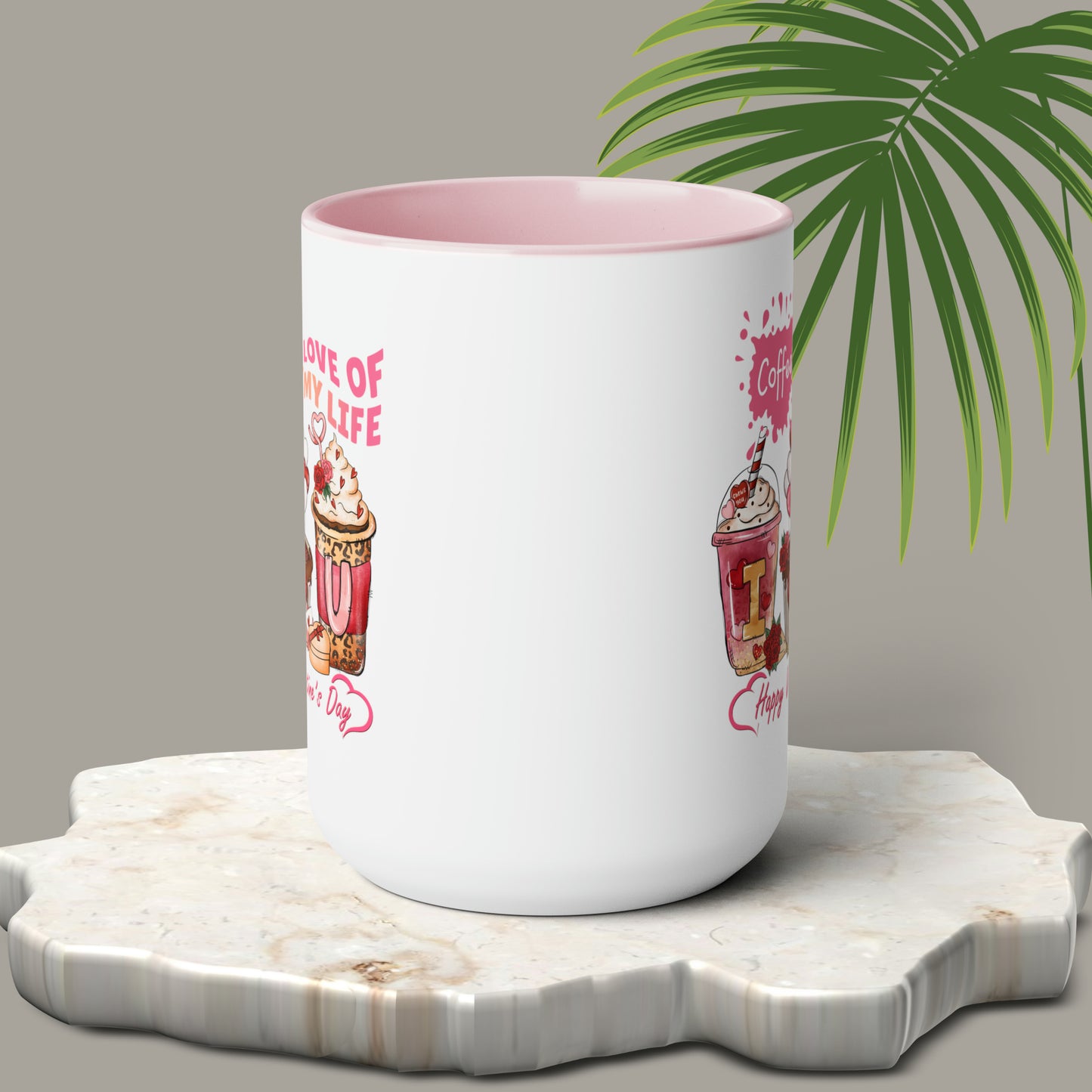 Happy valentines day Two-Tone Coffee Mugs, 15oz