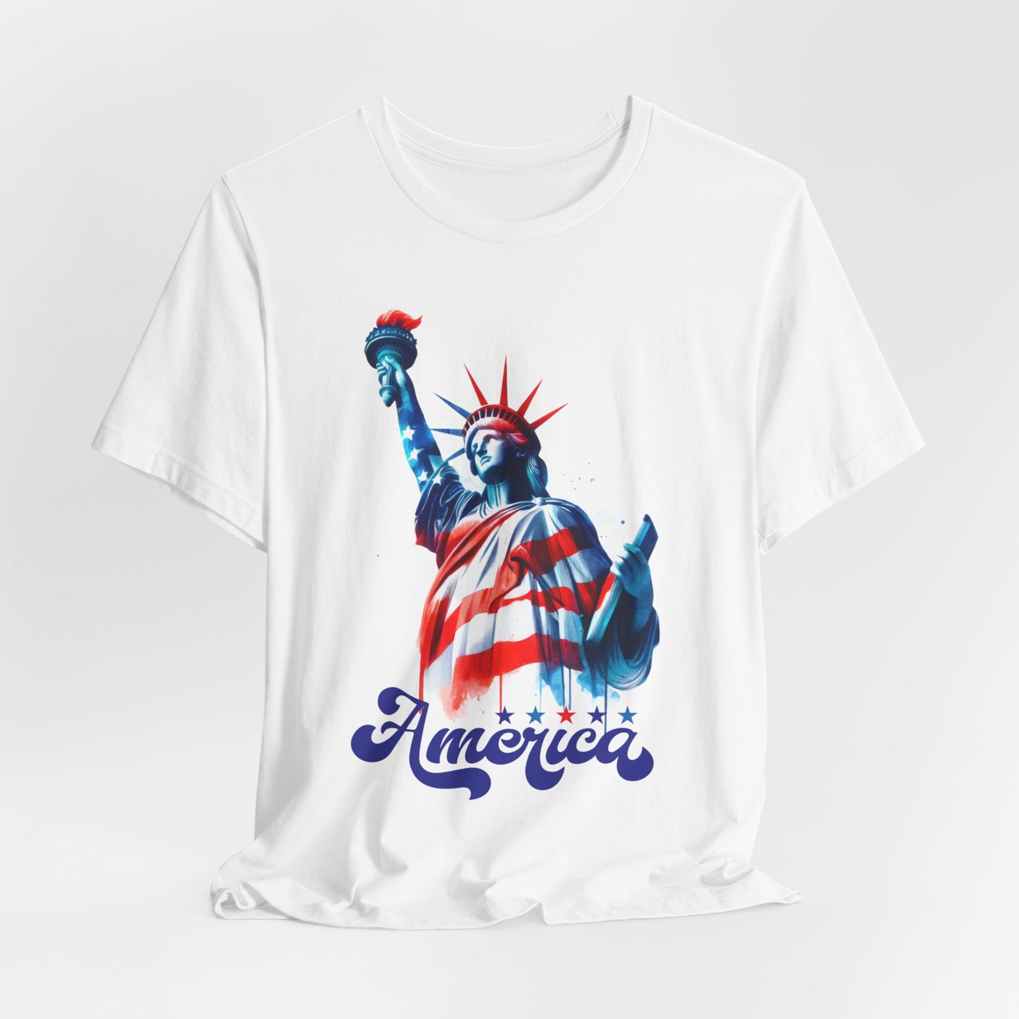 4th of July T-shirt, Sweet Land Of Liberty T-Shirt, Fourth of July unisex jersey short sleeve, America, Flag, Peace Love America. Proud To Be An American, Red White Blue.