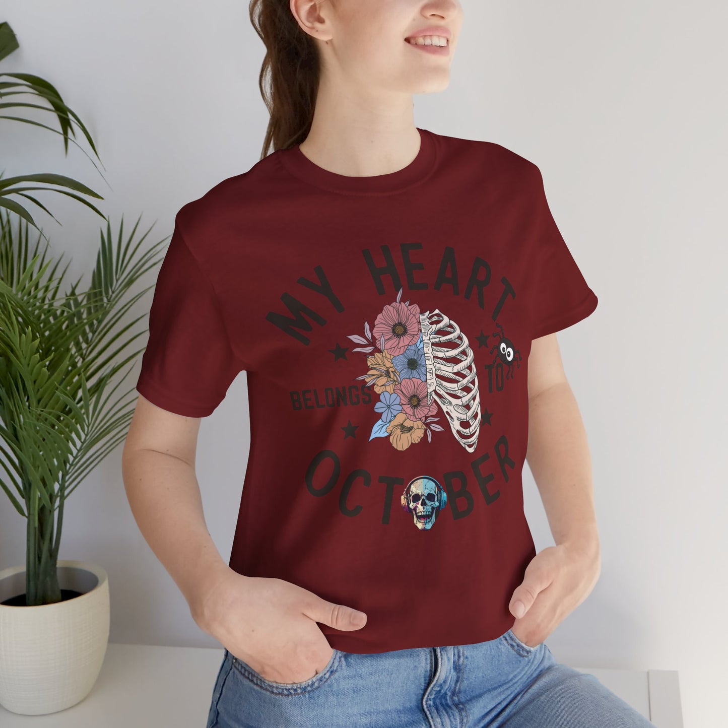 My Heart Belongs To October Halloween T-shirt, Happy Halloween T-shirt, Trick Or Treat T-shirt, Halloween T-shirt, Cool Halloween T-shirt, Spooky T-shirt,