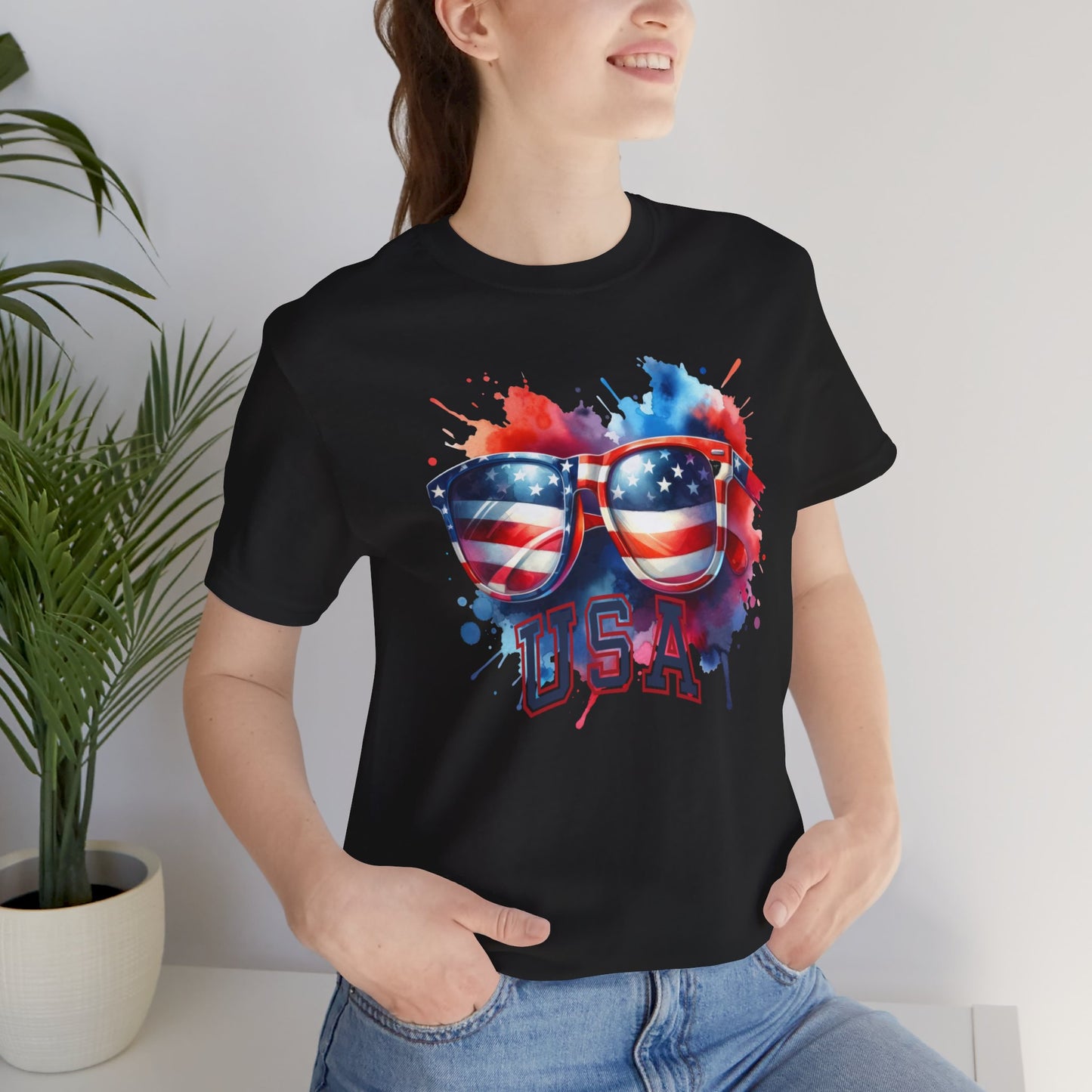 4th of July T-shirt, Sweet Land Of Liberty T-Shirt, Fourth of July unisex jersey short sleeve, America, Flag, Peace Love America. Proud To Be An American, Red White Blue.