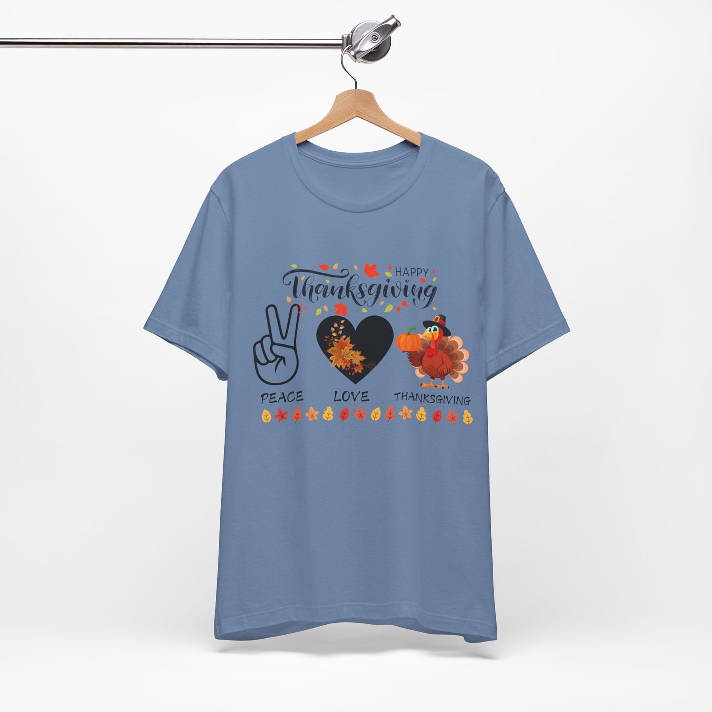 Peace Love Thanksgiving T-shirt, Happy Thanksgiving T-shirt, Happy thanksgiving 2024 T-shirt, Thanksgiving Gift,Turkey Shirt, Family Thanksgiving, Holiday Outfit.