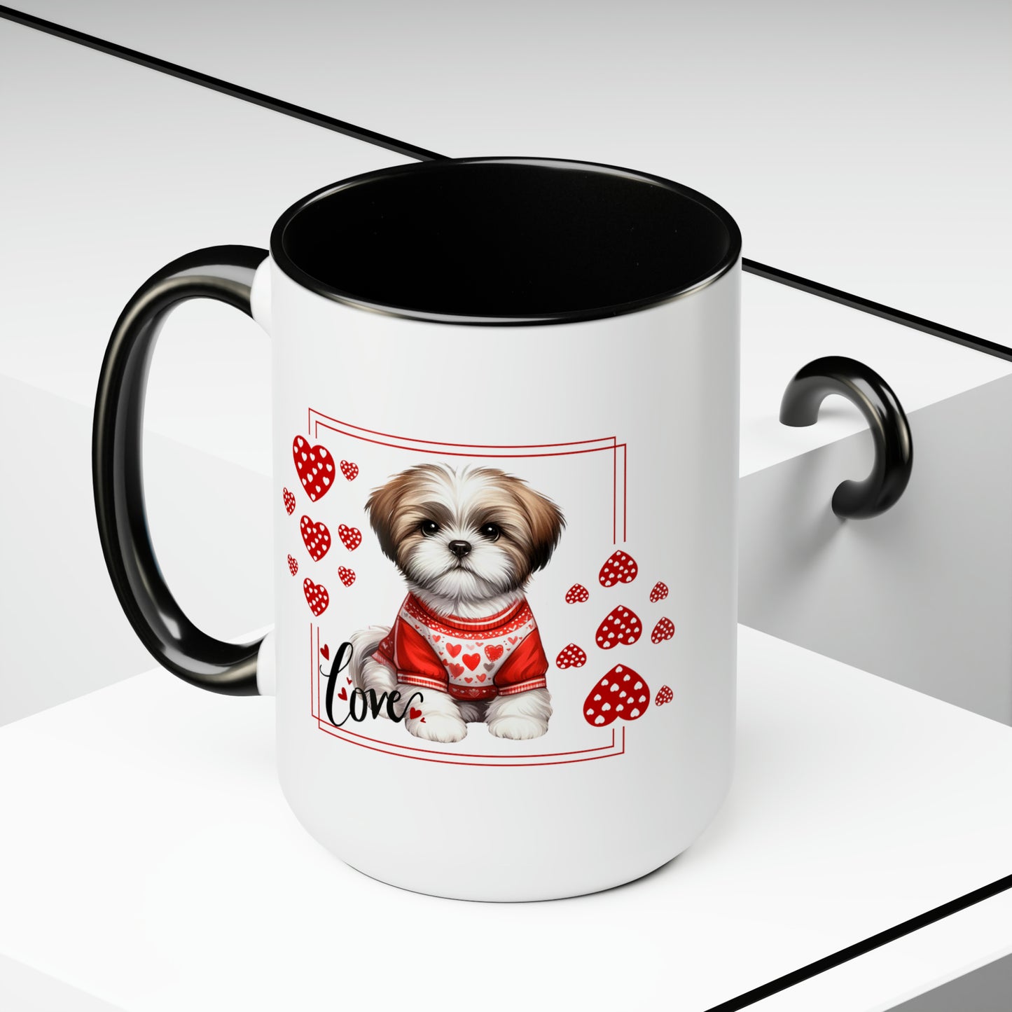 Happy valentines day Two-Tone Coffee Mugs, 15oz