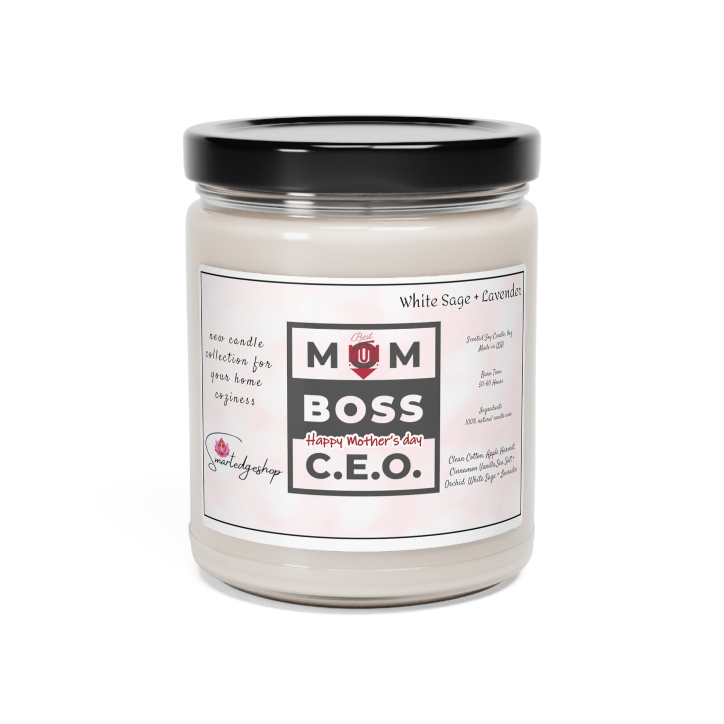 Happy Mother's Day Scented Soy Candle, 9oz, Gift for mom.