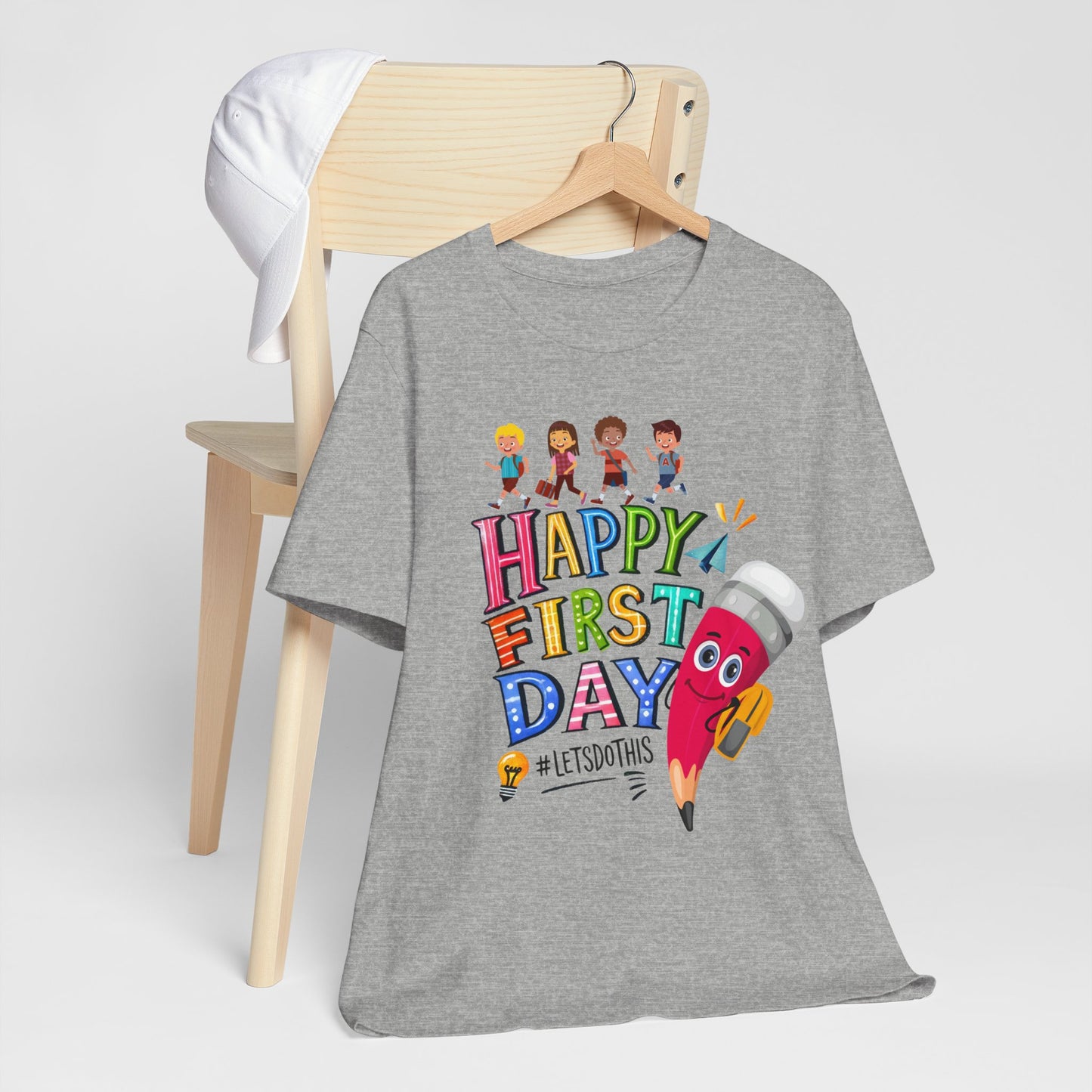 Happy First day T-Shirt, Hello Teacher T-Shirt, Back To School T-Shirt, Teach Love Inspire Teacher Shirt, Teacher Back To school unisex jersey short sleeve.First Day Vibes T-Shirt.