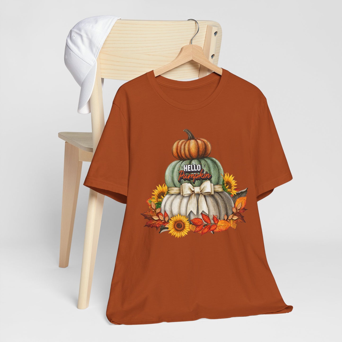 Hello Pumpkin Thanksgiving T-shirt, Happy thanksgiving 2024 T-shirt, Thanksgiving Gift,Turkey Shirt, Family Thanksgiving, Holiday Outfit.