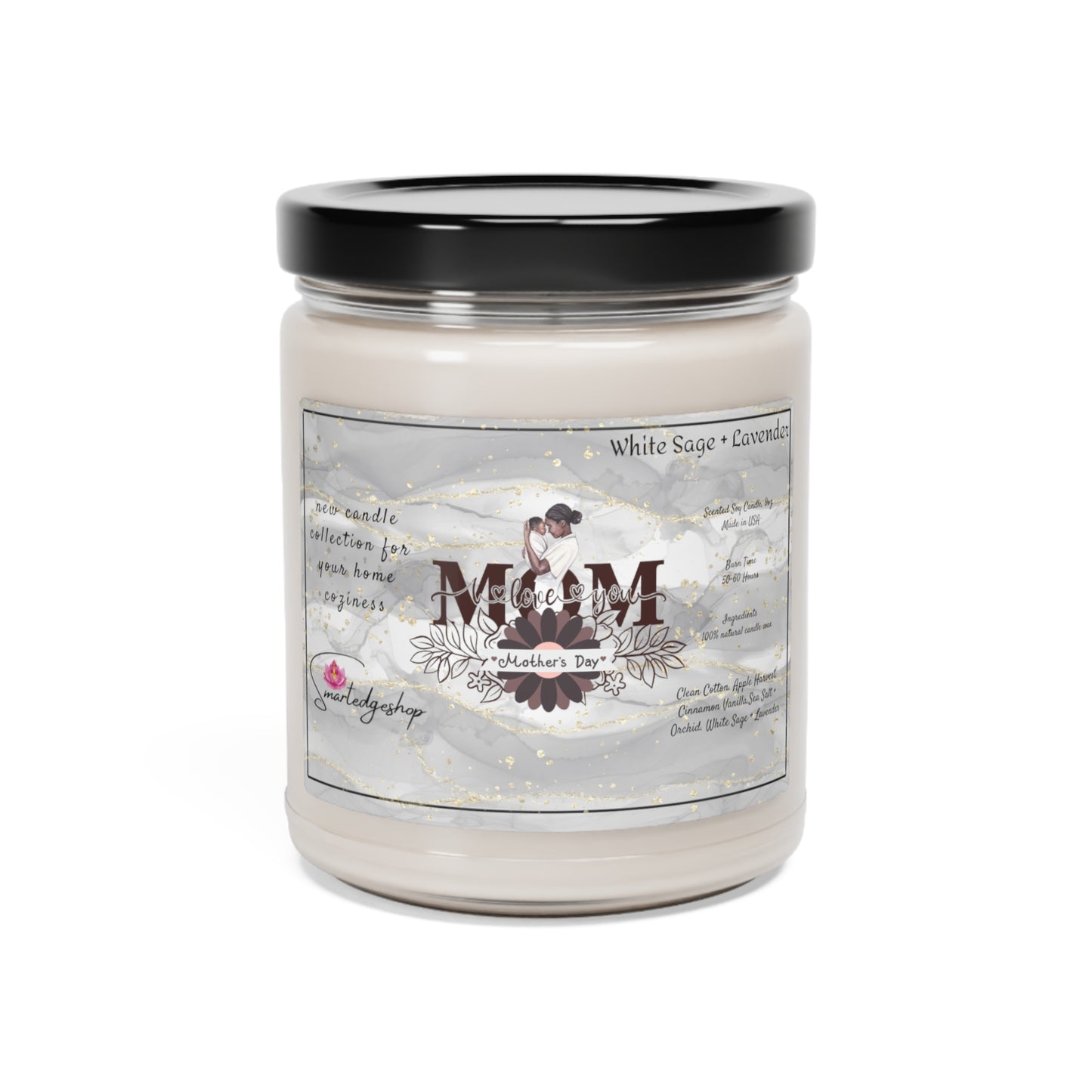 Happy Mother's Day Scented Soy Candle, 9oz, Gift for mom.