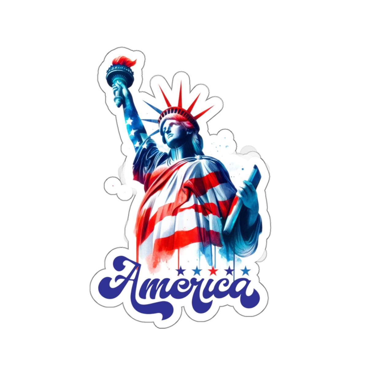 Happy 4th Of July Kiss-Cut Stickers, America, Flag, Peace Love America. Proud To Be An American, Red White Blue stickers. America Stickers.