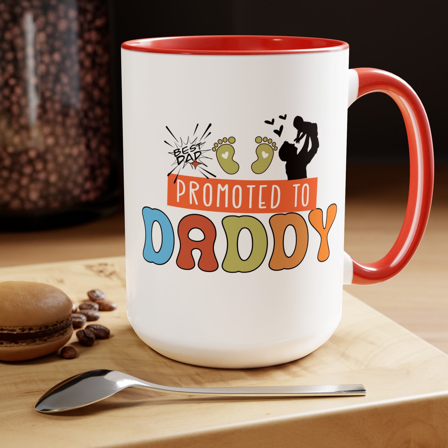 Happy father's dayTow-Tone Coffee Mug.15oz, Gift for Dad, Daddy's Coffee Mug