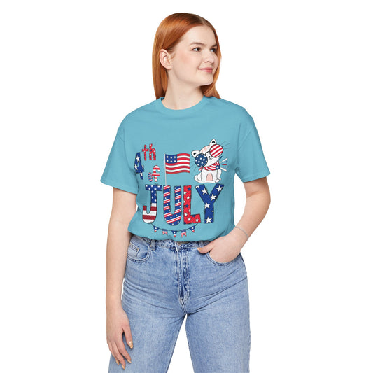 4th of July T-shirt, Red White Blue T-Shirt, Fourth of July unisex jersey short sleeve.