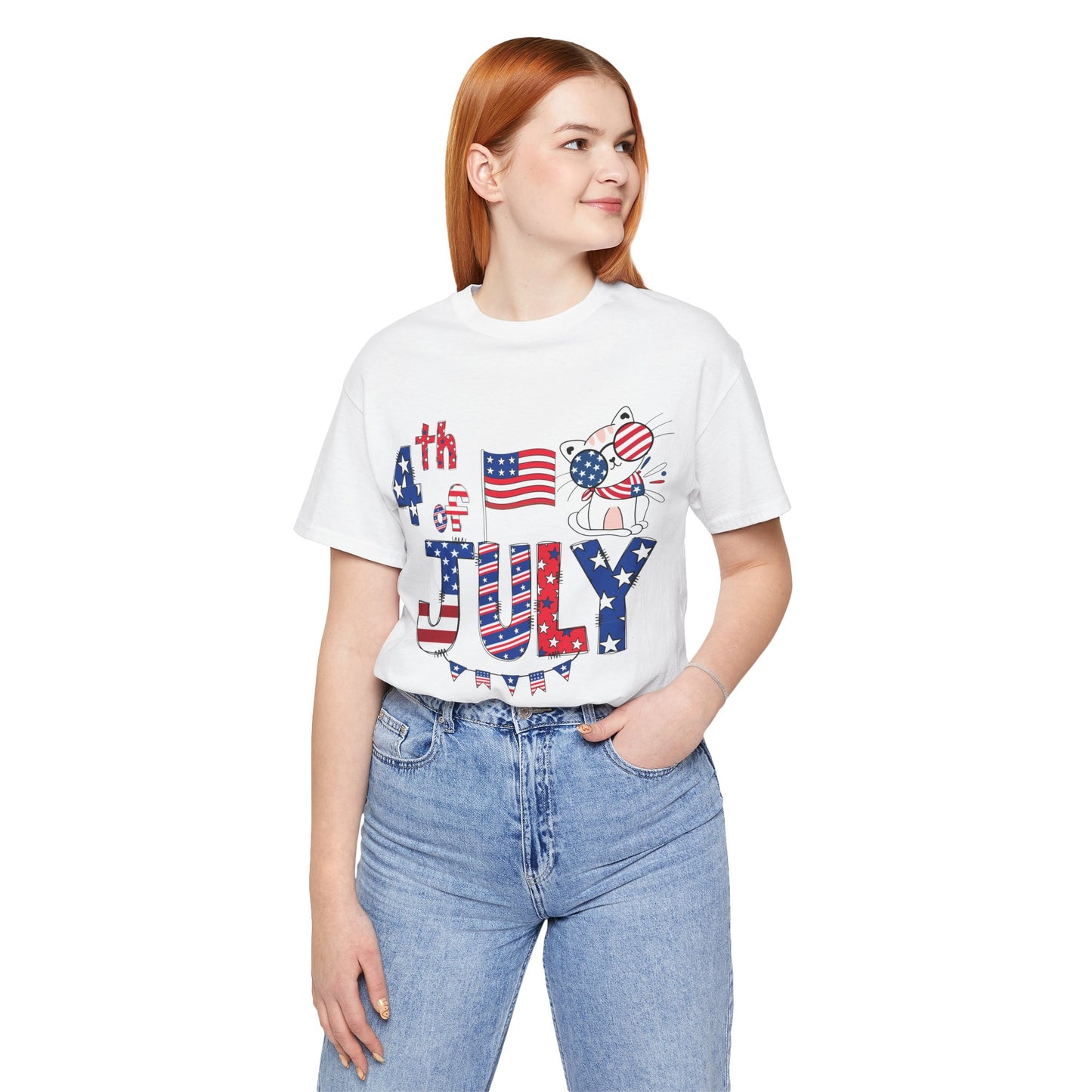 4th of July T-shirt, Red White Blue T-Shirt, Fourth of July unisex jersey short sleeve.