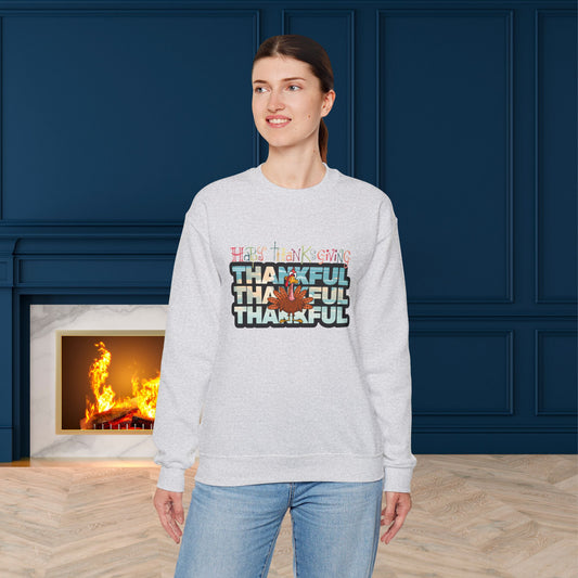 Thankful Sweatshirt, HappyThanksgiving Sweatshirt - Unisex Heavy Blend, Happy Thanksgiving2024 Sweatshirt, Thanksgiving Gift, Festive Sweatshirt.