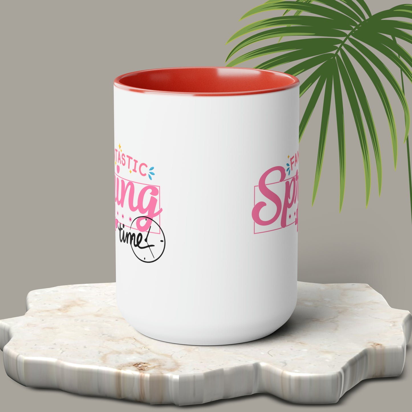 Spring Time two-Tone Coffee Mugs, 15oz