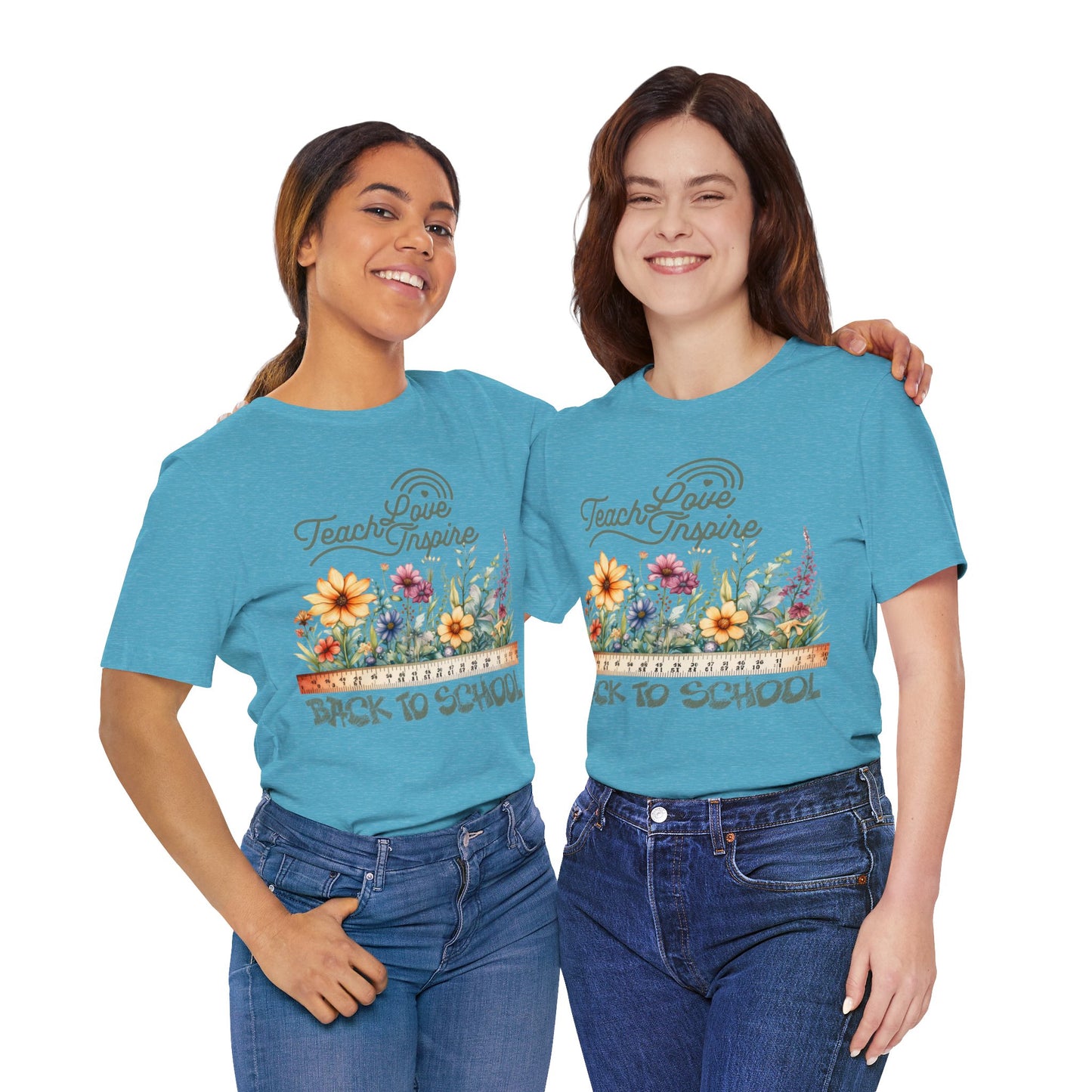 Love Teach Inspire T-Shirt, Back To School T-Shirt, Teacher Back To school unisex jersey short sleeve.First Day Vibes T-Shirt.