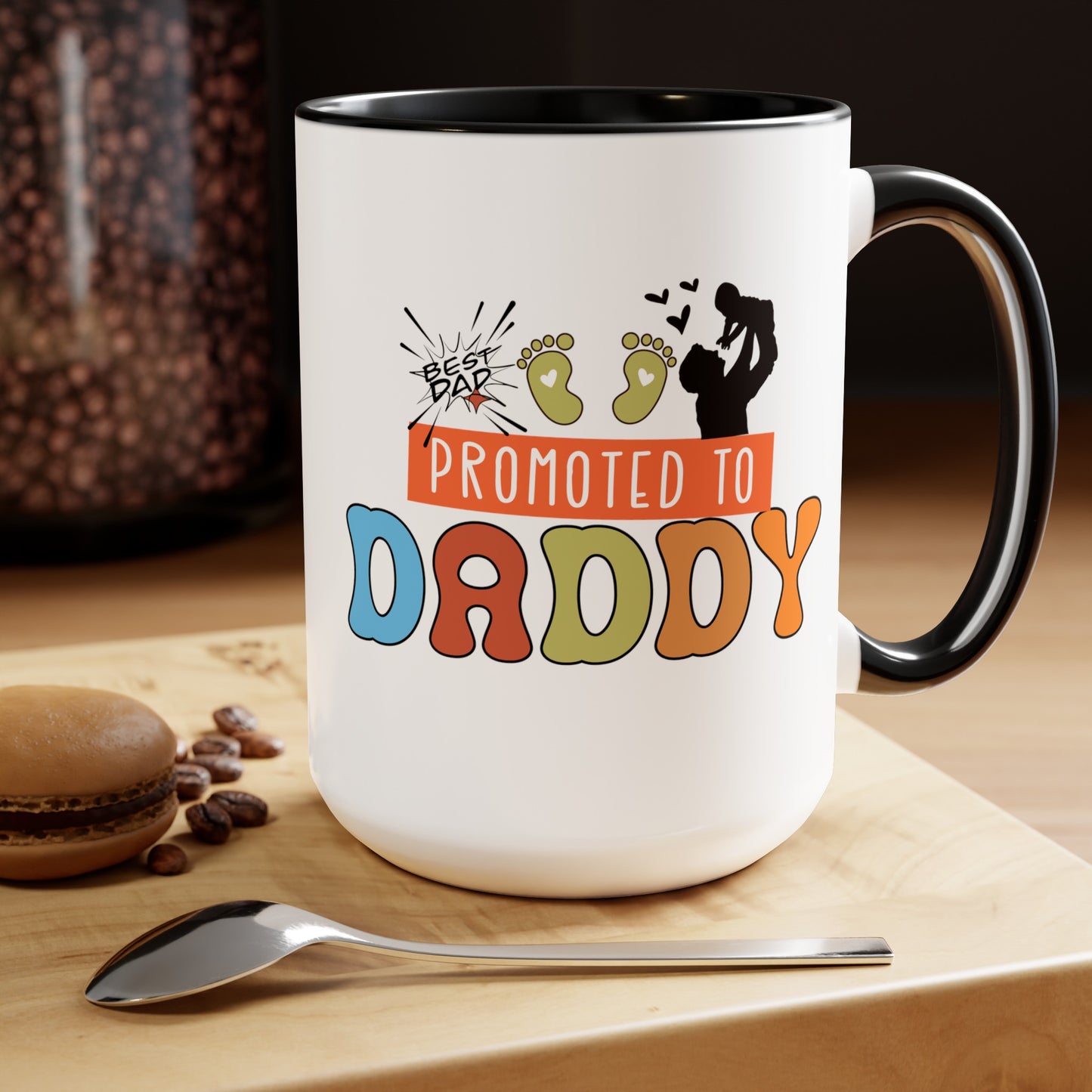 Happy father's dayTow-Tone Coffee Mug.15oz, Gift for Dad, Daddy's Coffee Mug