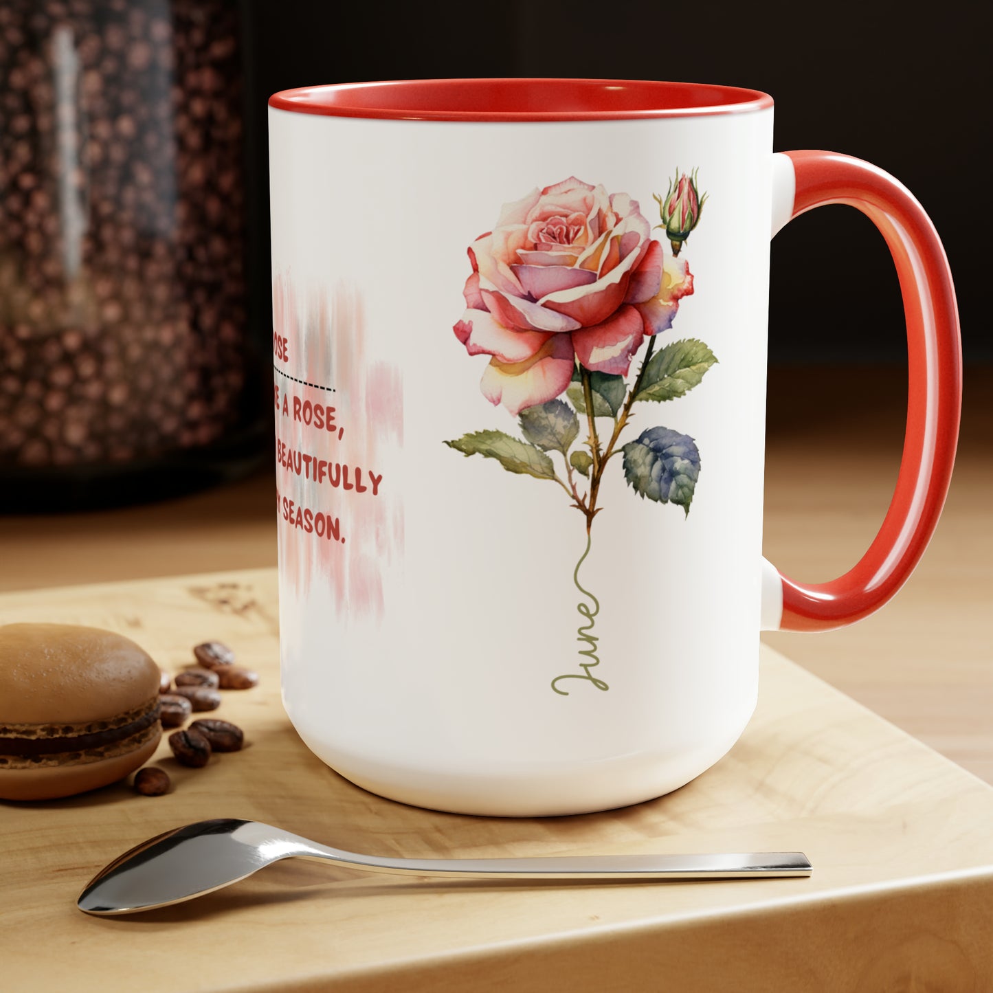 Birth Month flower Tow-Tone Coffee Mug.15oz, June Birth Month flower mug.