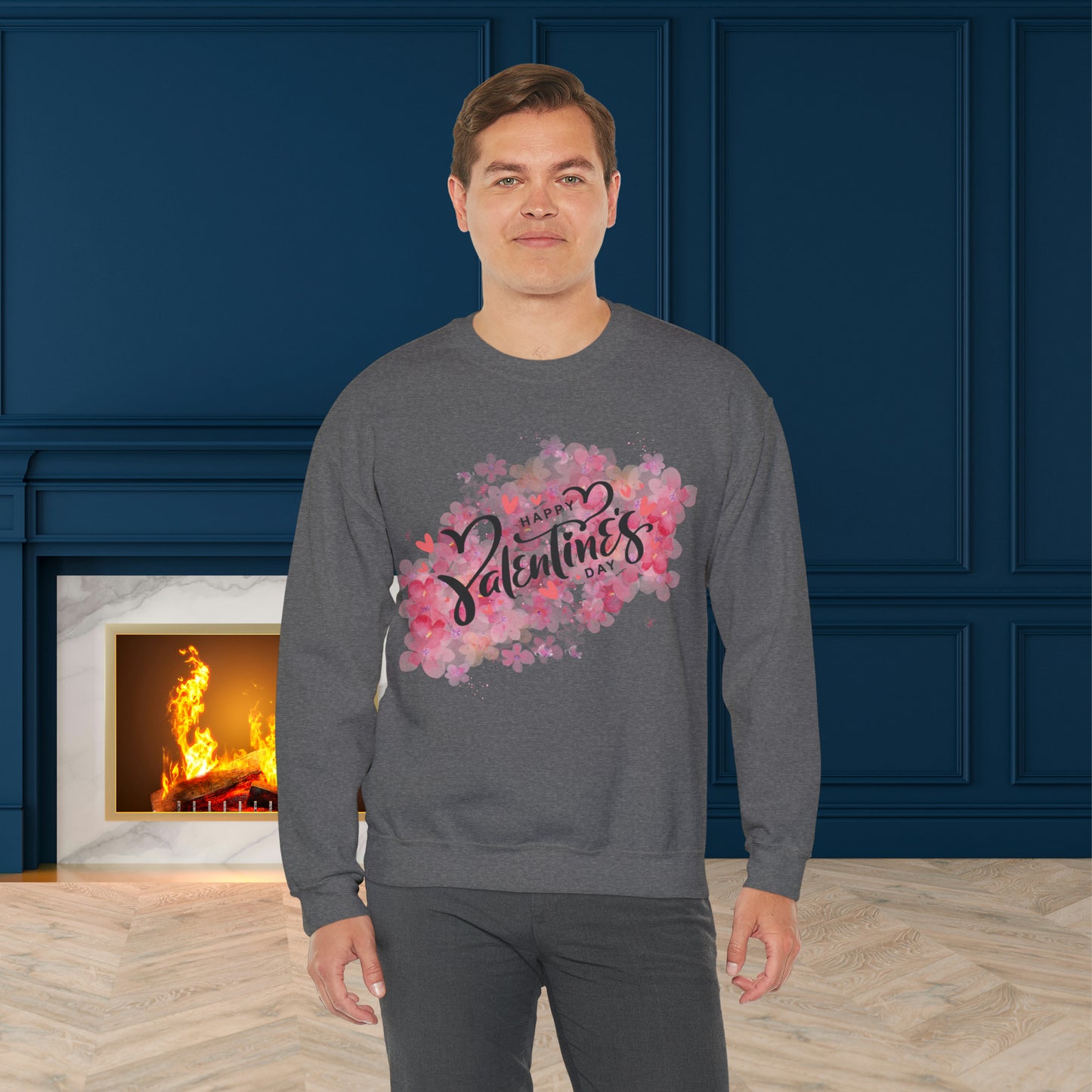 Happy valentines day Unisex Heavy Blend™ Crewneck Sweatshirt