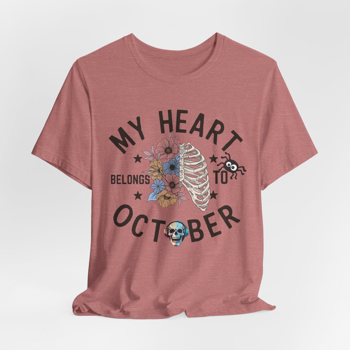 My Heart Belongs To October Halloween T-shirt, Happy Halloween T-shirt, Trick Or Treat T-shirt, Halloween T-shirt, Cool Halloween T-shirt, Spooky T-shirt,