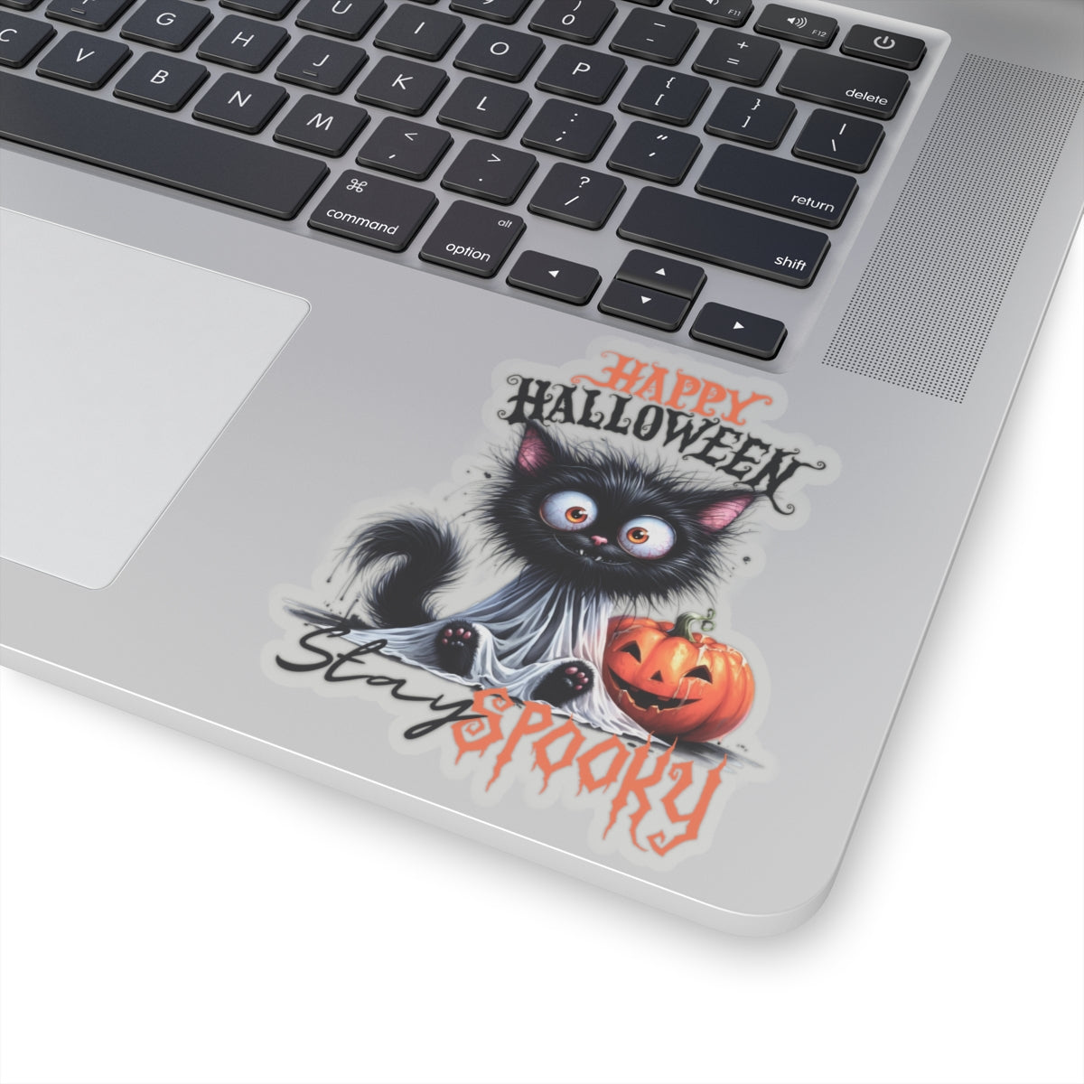 Spooky Kiss-Cut Stickers, Happy Halloween Kiss-Cut Stickers, Spooky Season Kiss-Cut Stickers, Cute Cat Halloween Kiss-Cut Stickers.