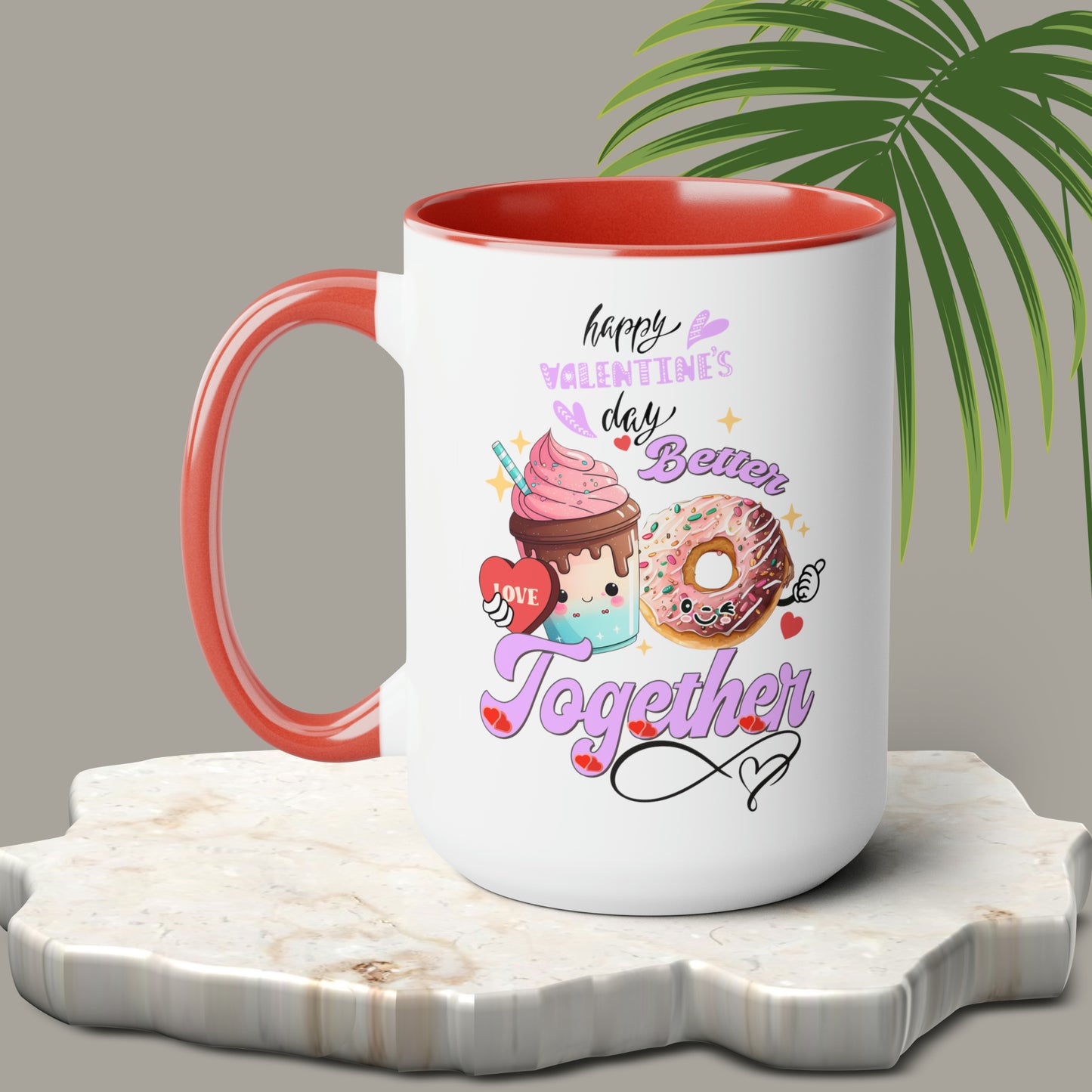 Happy valentines day Two-Tone Coffee Mugs, 15oz