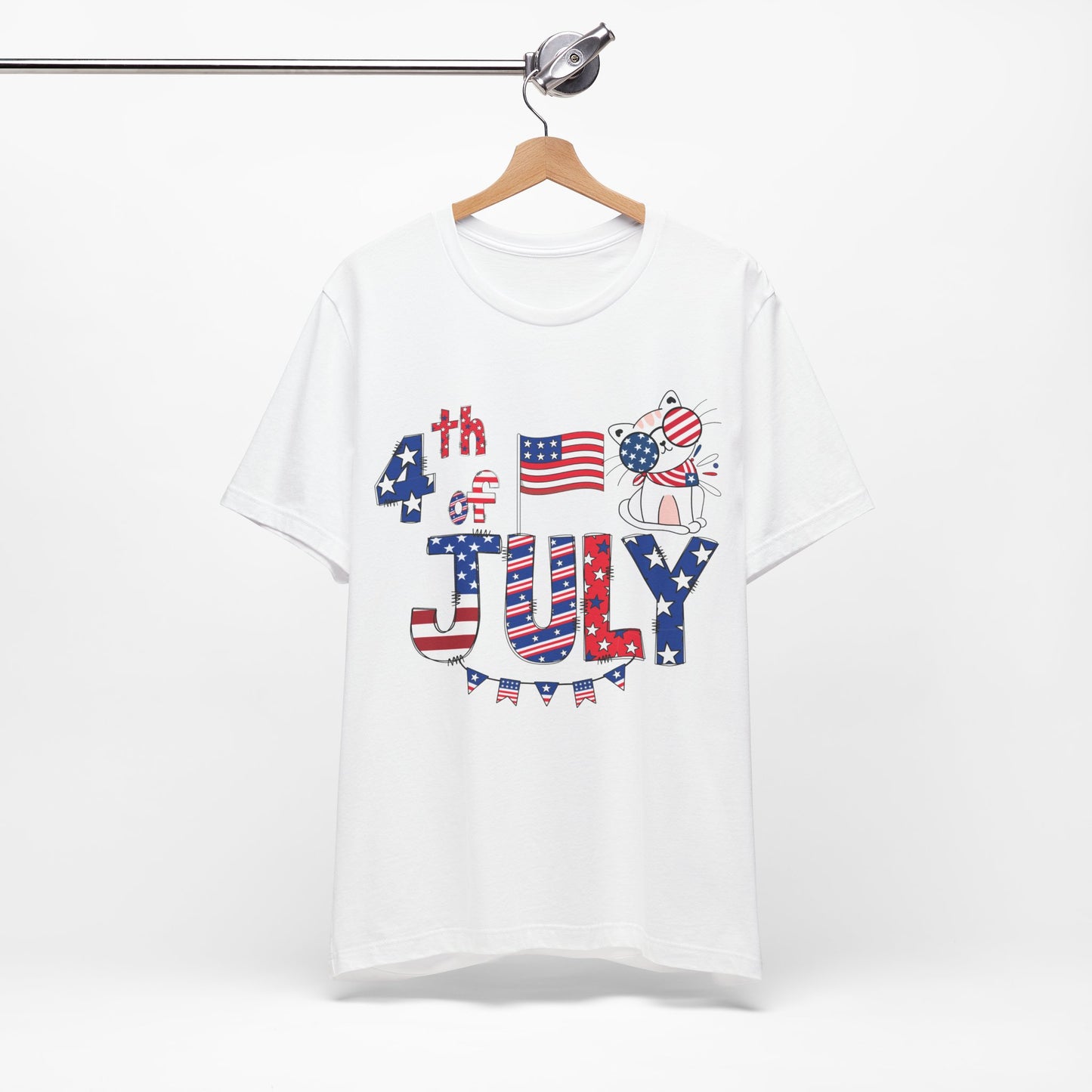 4th of July T-shirt, Red White Blue T-Shirt, Fourth of July unisex jersey short sleeve.