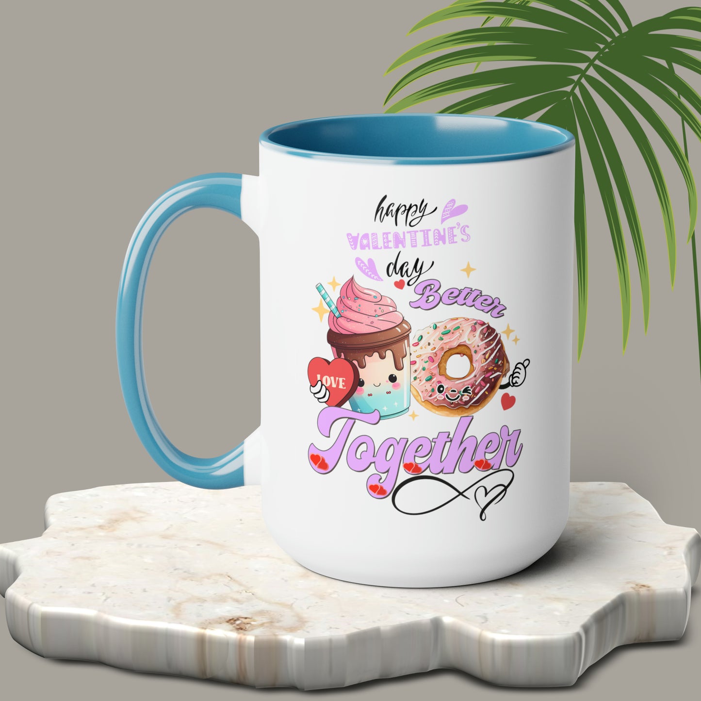 Happy valentines day Two-Tone Coffee Mugs, 15oz