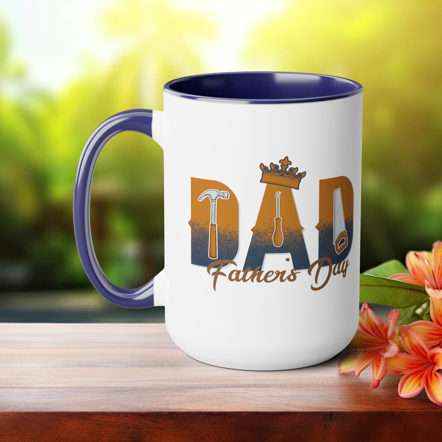 Happy father's dayTow-Tone Coffee Mug.15oz, Gift for Dad, Daddy's Coffee Mug