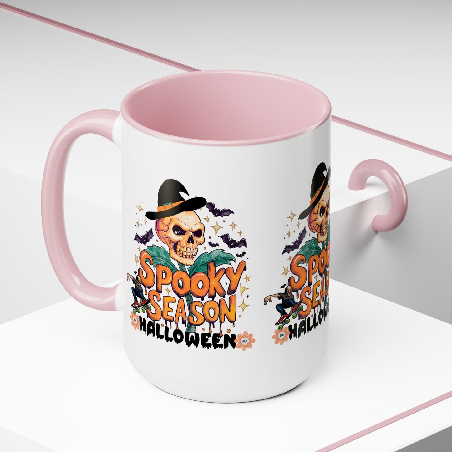 Spooky Season Halloween Coffee Mug, Halloween Coffee Mug, Trick or Treat Halloween Coffee Mug, Cute Skeleton Coffee Mug, Spooky Vibes Halloween Coffee Mug.