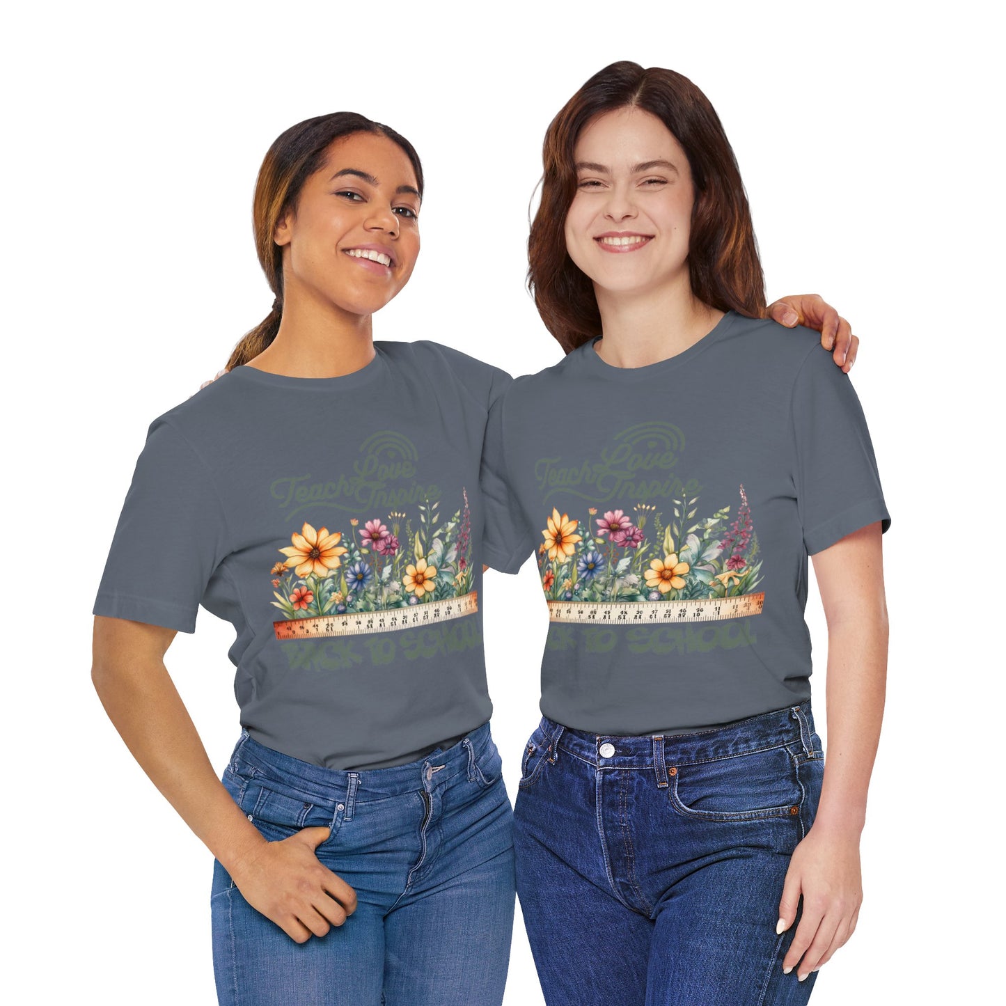 Love Teach Inspire T-Shirt, Back To School T-Shirt, Teacher Back To school unisex jersey short sleeve.First Day Vibes T-Shirt.