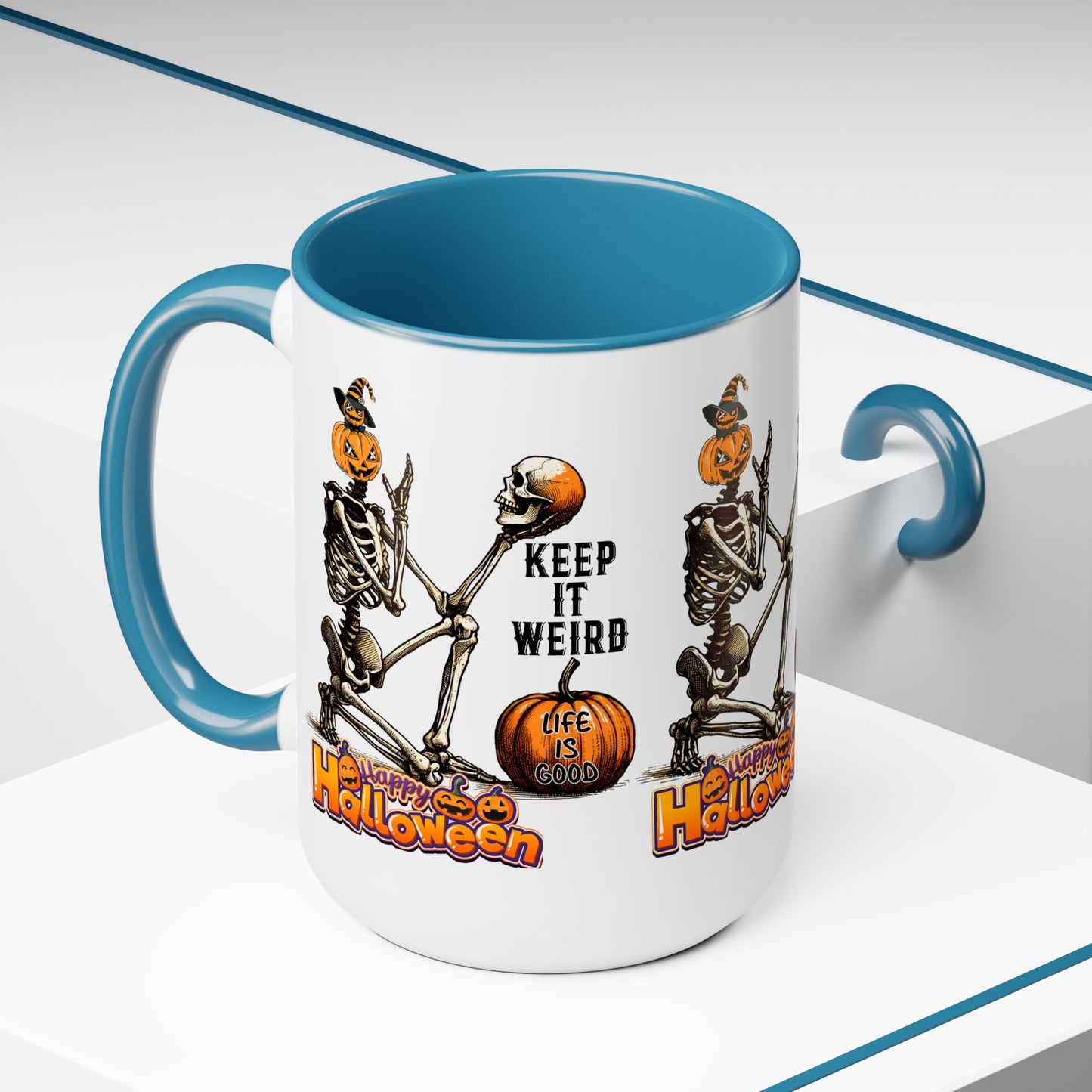 Keep It Weird Halloween Coffee Mug, Beware Halloween Coffee Mug, Trick or Treat Halloween Coffee Mug, Cute Skeleton Coffee Mug, Spooky Season Halloween Coffee Mug.