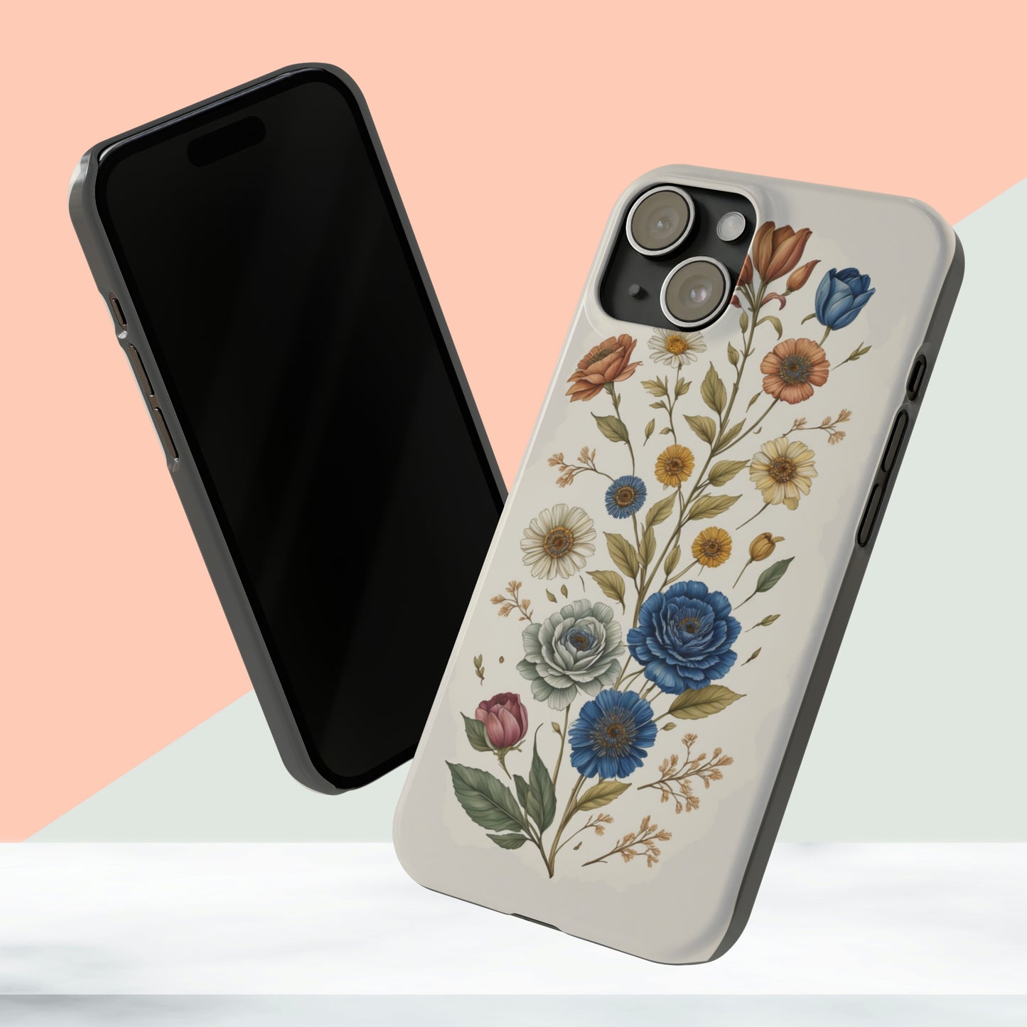 Vintage Floral painting iPhone 15 Phone Cases.