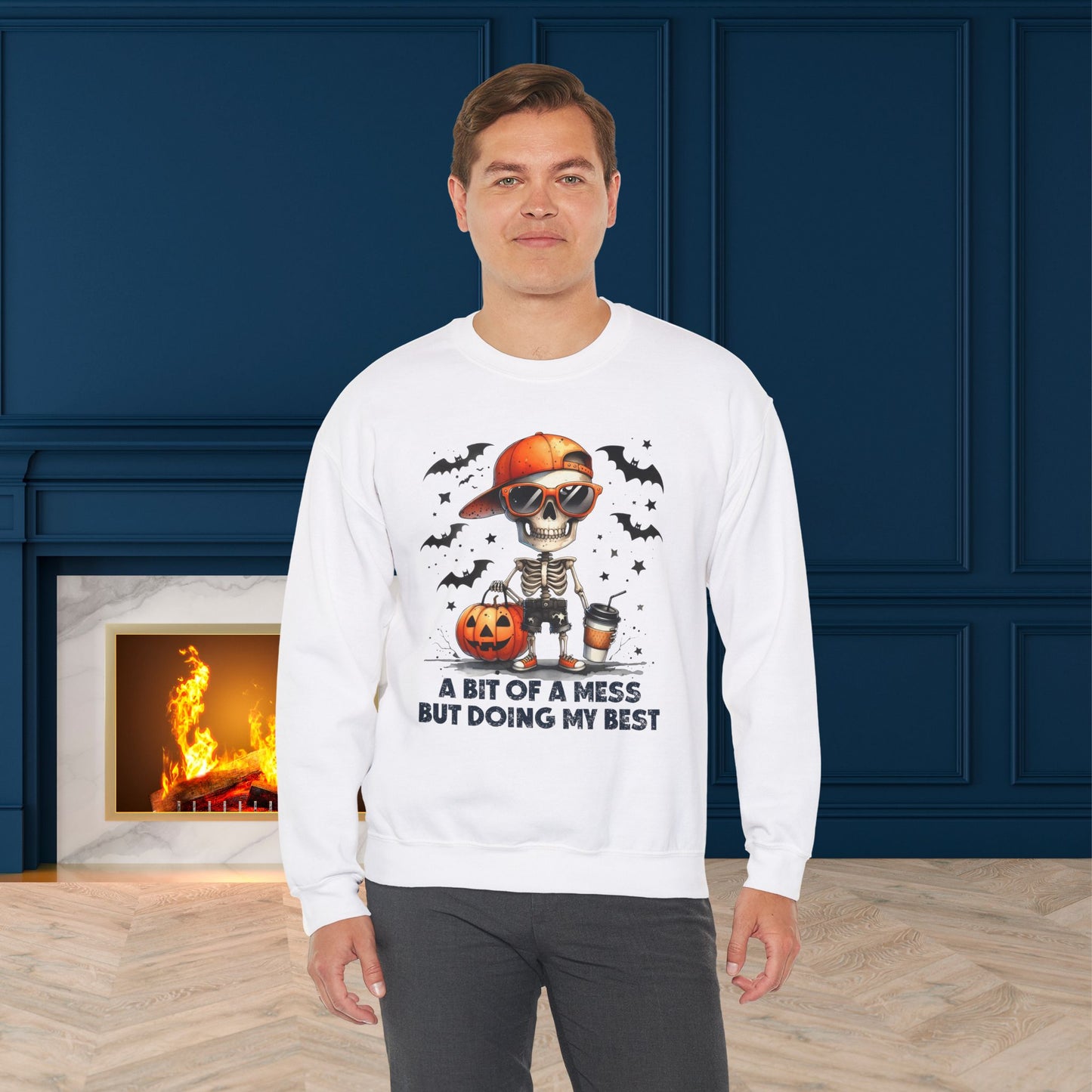 Halloween Sweatshirt, Happy Halloween Sweatshirt - Unisex Heavy Blend Crewneck, Halloween Sweatshirt, Cute Spooky Ghost sweatshirt.