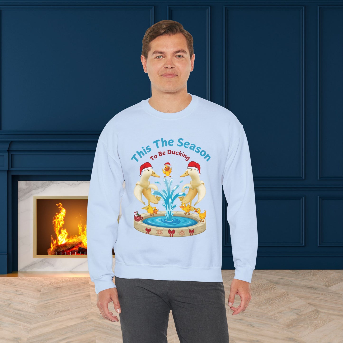 This The Season To Be Ducking Christmas Sweatshirt - Unisex Heavy Blend, Merry Christmas, Festive, Christmas Gift, Crewneck, merry Christmas Sweatshirt, Christmas Sweatshirt  Christmas Gift, Festive Sweatshirt.