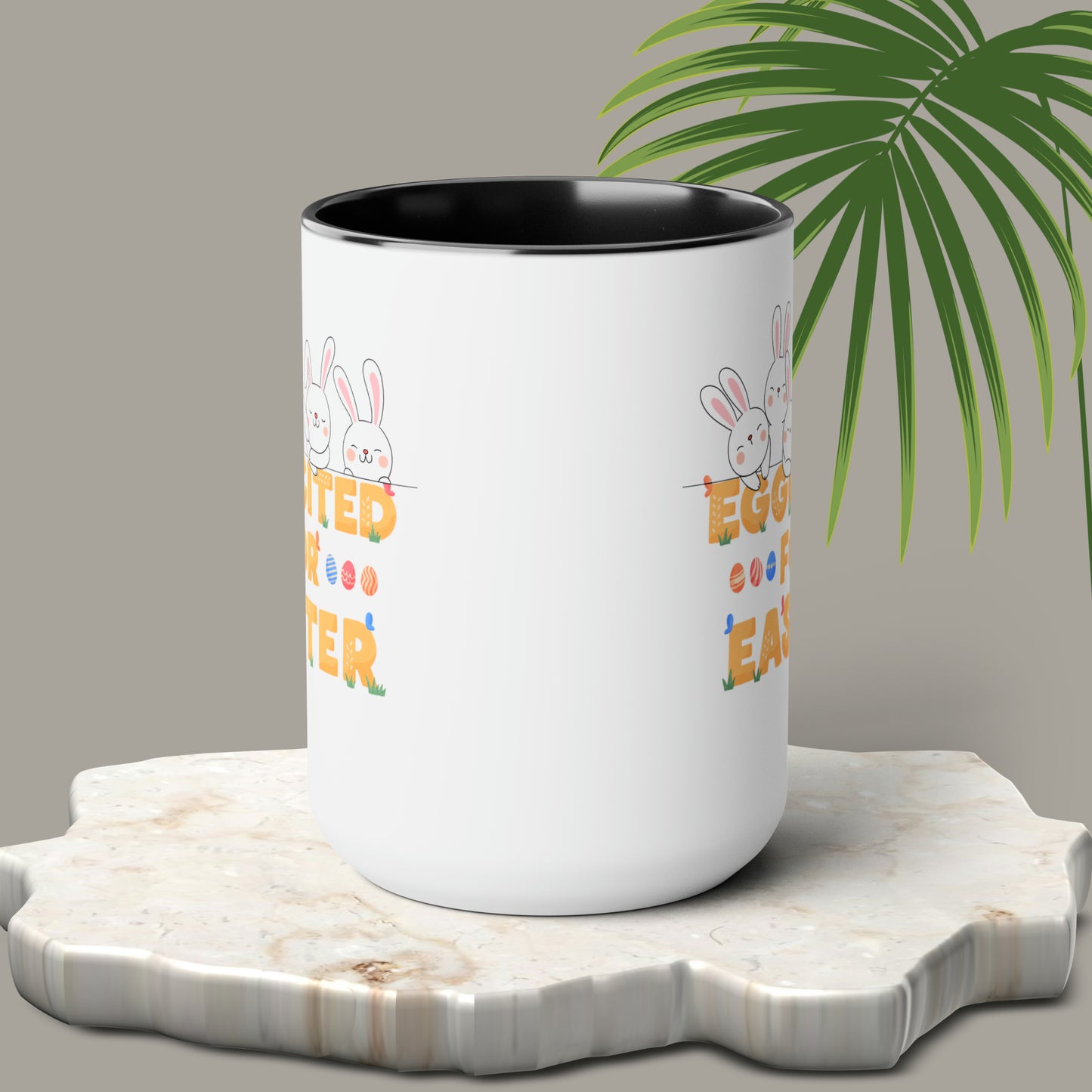 Eggcited For EasterTwo-Tone Coffee Mugs, 15oz