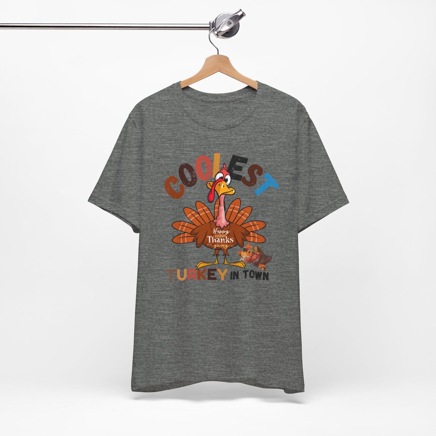 Coolest Turkey InTown T-shirt, Happy Thanksgiving T-shirt, Happy thanksgiving 2024 T-shirt, Thanksgiving Gift,Turkey Shirt, Family Thanksgiving, Holiday Outfit.