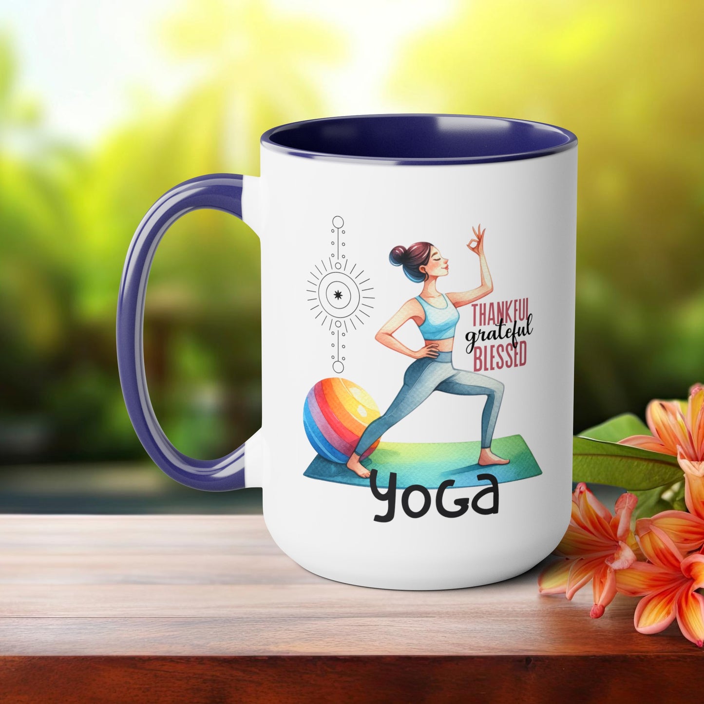 Thankful Grateful Blessed Yoga Coffee Mug, Cute Yoga Coffee Mug, Yoga lovers Coffee Mug, Yoga Instructor Gift, Gift For Yoga lover, Gift For Yogi.