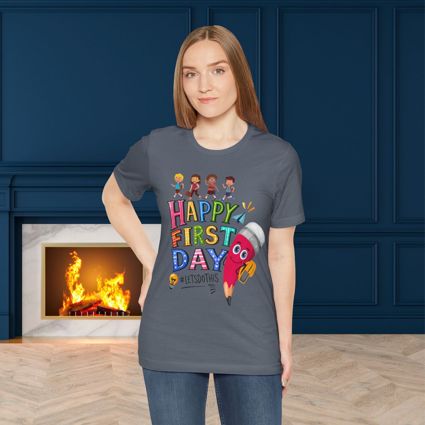 Happy First day T-Shirt, Hello Teacher T-Shirt, Back To School T-Shirt, Teach Love Inspire Teacher Shirt, Teacher Back To school unisex jersey short sleeve.First Day Vibes T-Shirt.