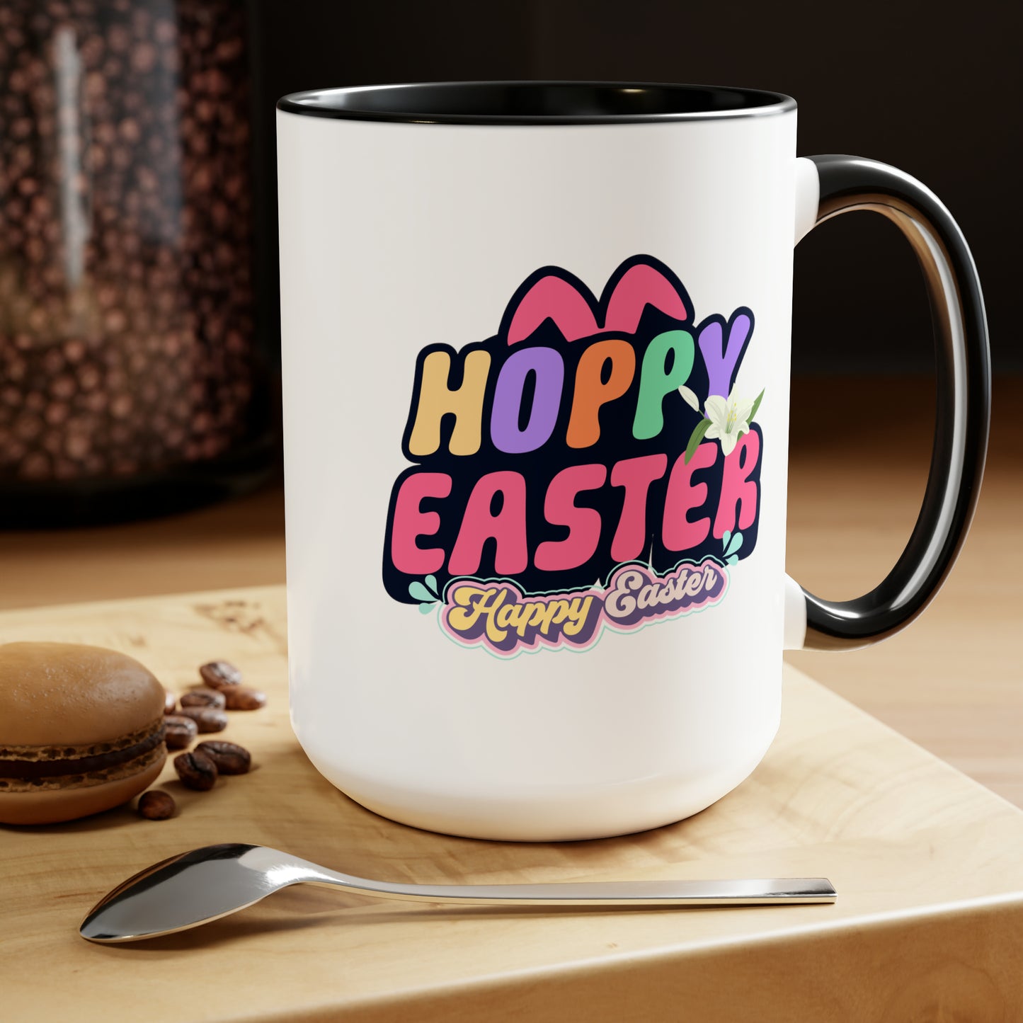 Happy EasterTwo-Tone Coffee Mugs, 15oz