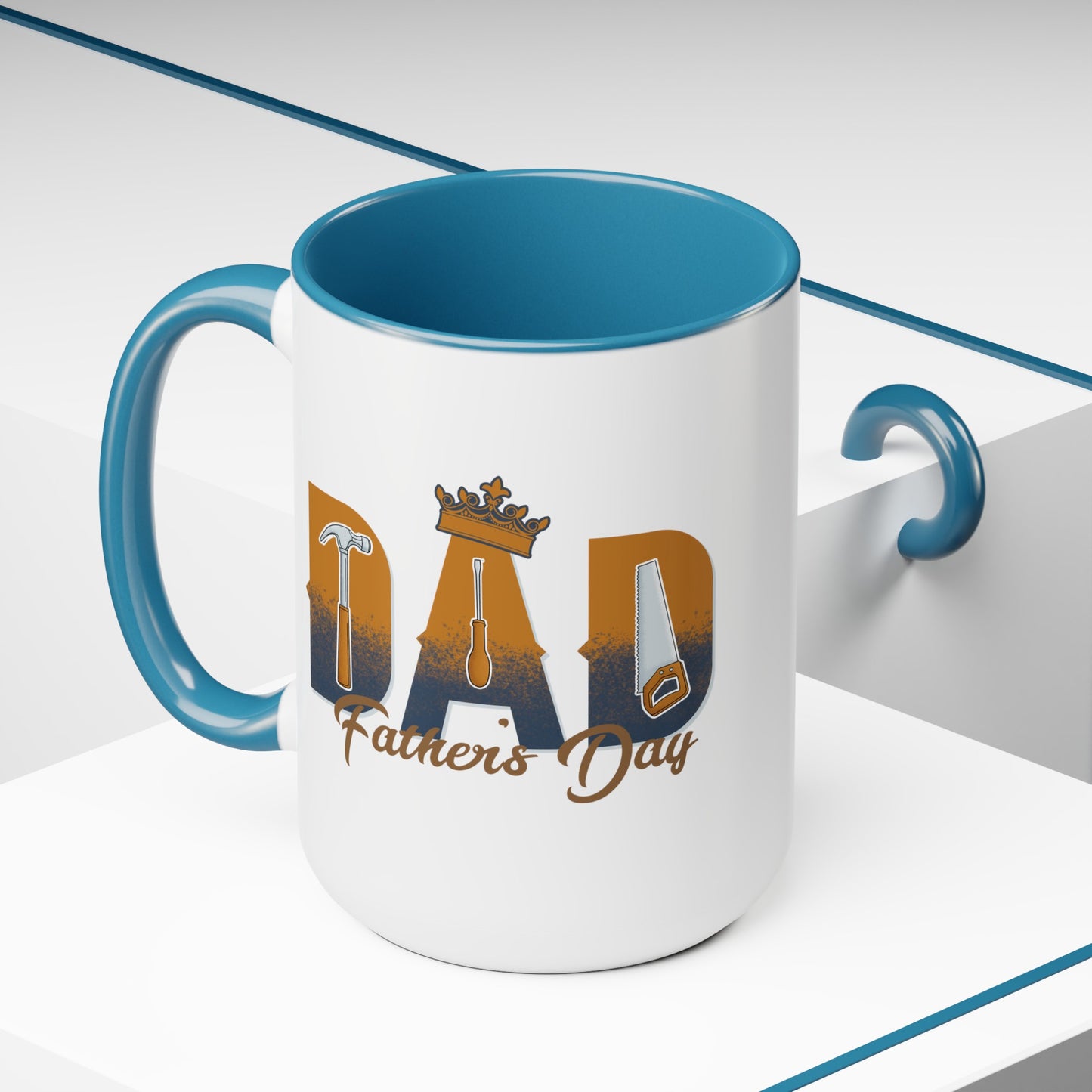 Happy father's dayTow-Tone Coffee Mug.15oz, Gift for Dad, Daddy's Coffee Mug