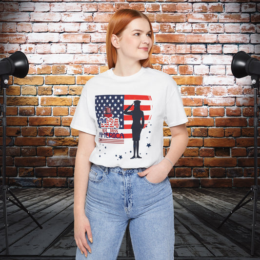 4th of July T-Shirt, God Bless America T-Shirt, Fourth of July unisex jersey short sleeve.