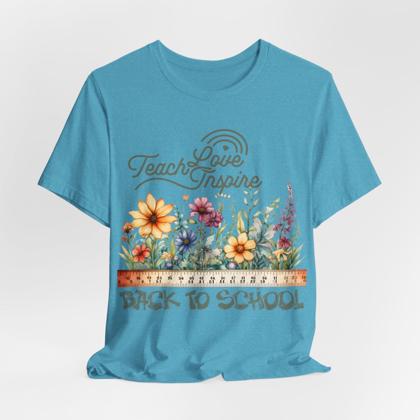 Love Teach Inspire T-Shirt, Back To School T-Shirt, Teacher Back To school unisex jersey short sleeve.First Day Vibes T-Shirt.