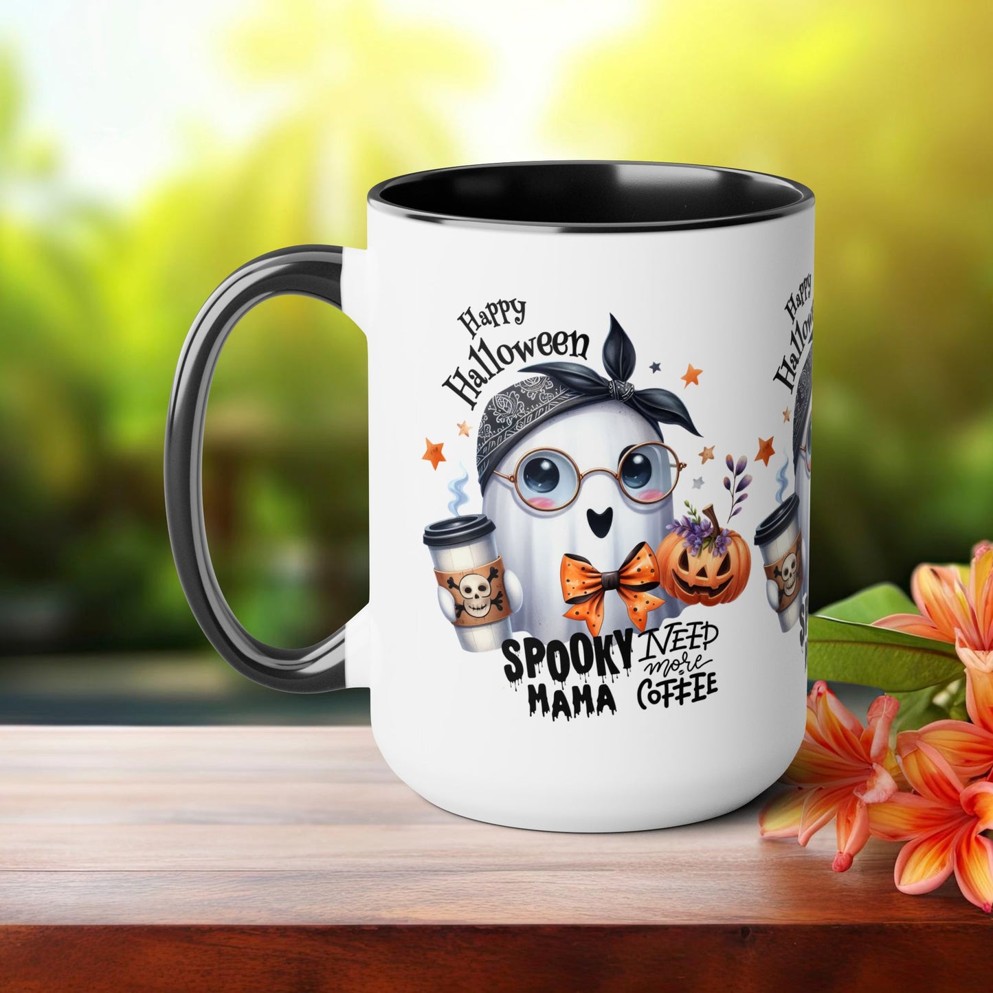 Spooky Mama Halloween Coffee Mug,  Let's Go Halloween Coffee Mug, Trick or Treat Halloween Coffee Mug, Cute Ghost Coffee Mug, Spooky Season Halloween Coffee Mug.