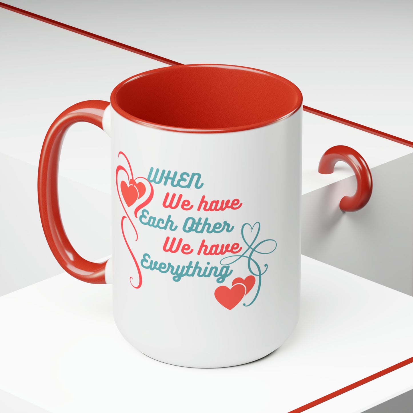 Happy valentines day Two-Tone Coffee Mugs, 15oz