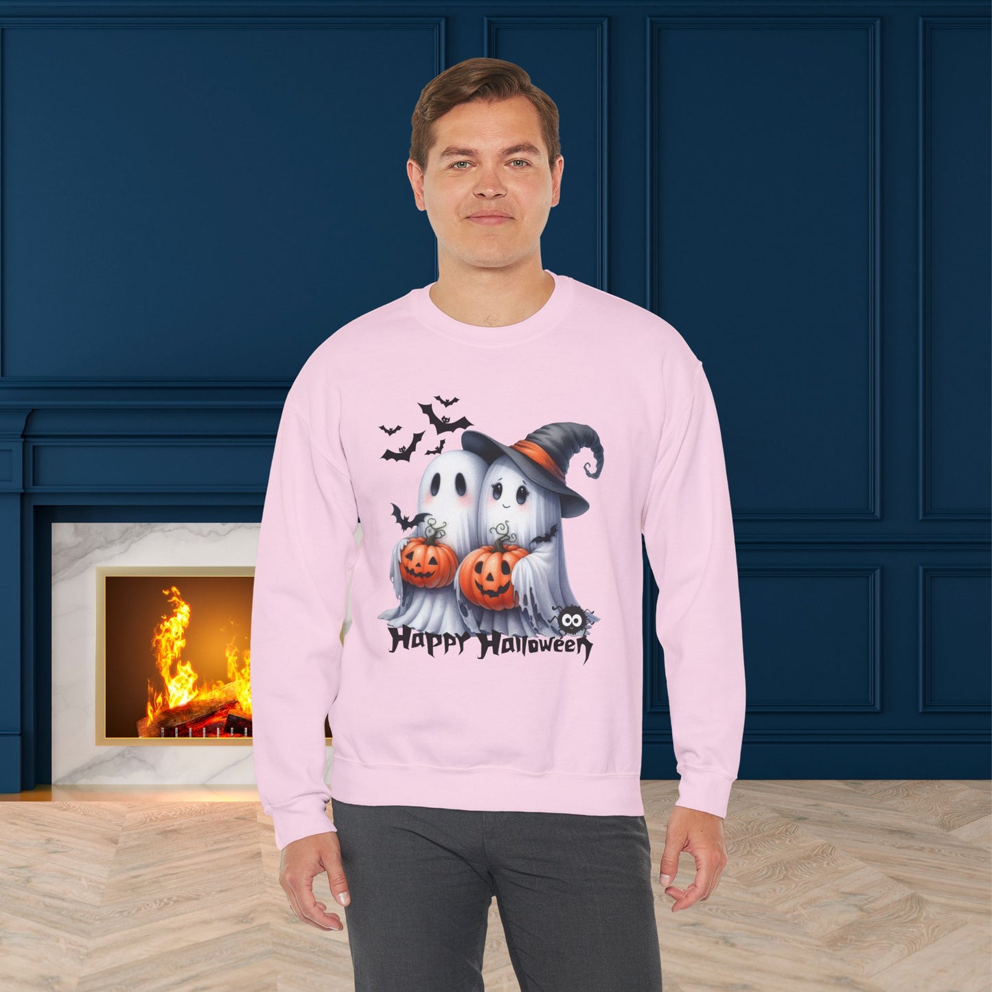 Happy Halloween Sweatshirt, Happy Halloween Sweatshirt - Unisex Heavy Blend Crewneck, Halloween Sweatshirt, Cute Spooky Ghost sweatshirt.