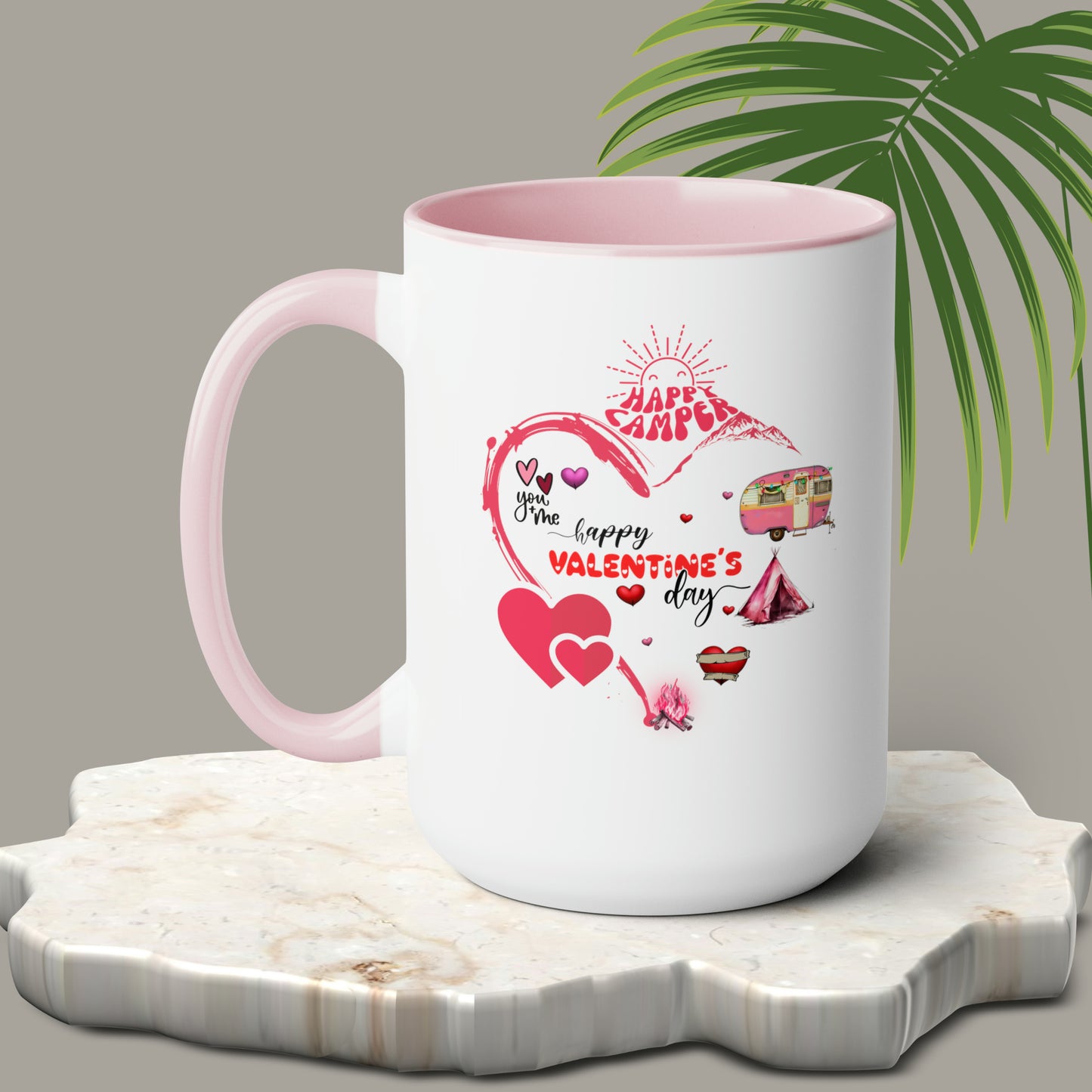 Happy valentines day Two-Tone Coffee Mugs, 15oz