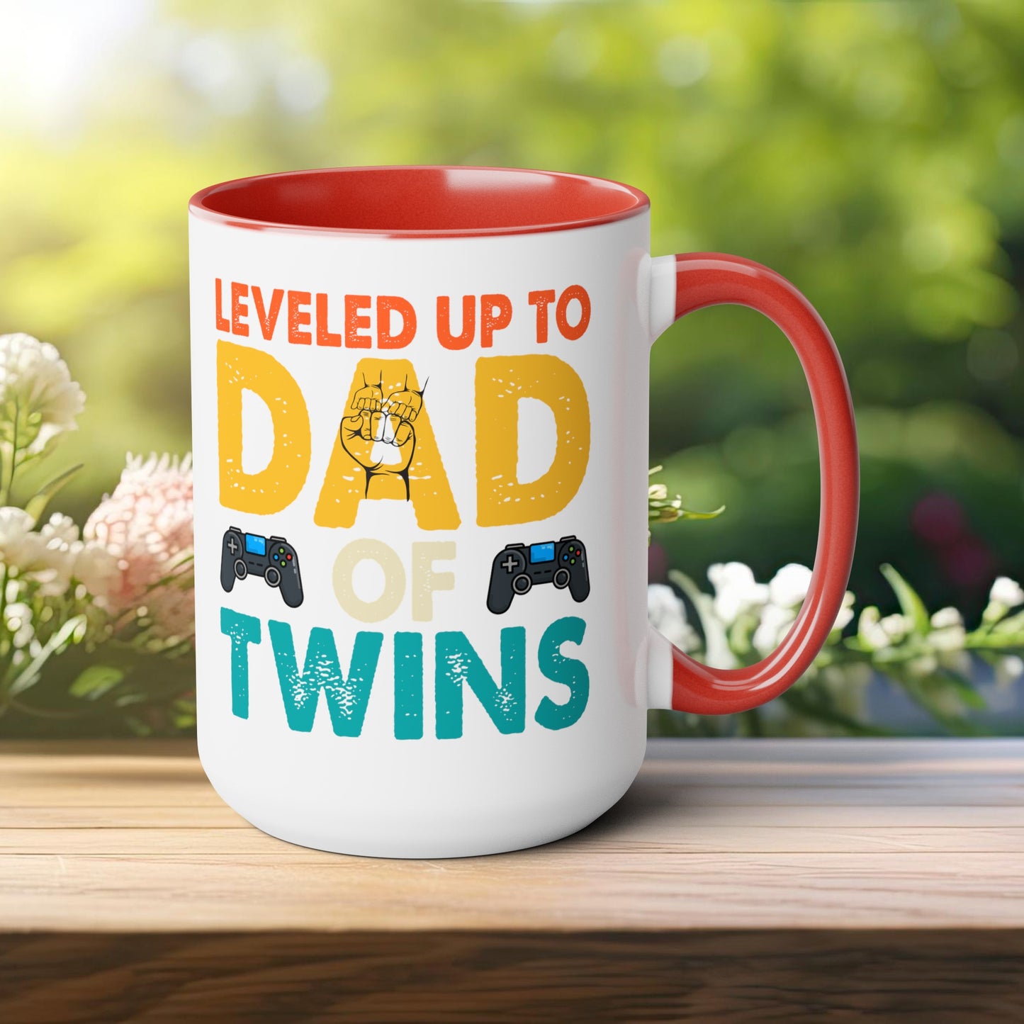 Happy father's dayTwo-Tone Coffee Mug.15oz, Gift for Dad, Daddy's Coffee Mug